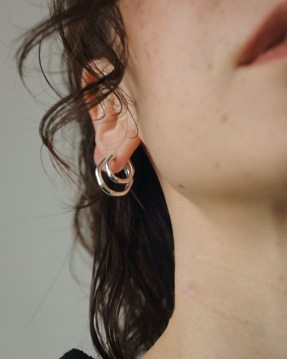 ハンドメイドピアス　No.1694 handmade pierce ànuke online store（アンヌーク） / Bamboo Hoop Pierce(Large)Bamboo