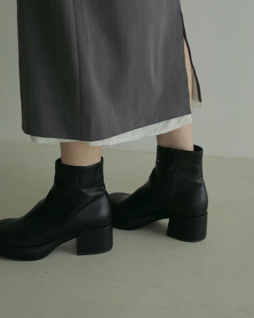 Round Leather Boots Round Leather Boots,ラウンドレザーブーツ,62421097,ブーツ,シューズ,レザーブーツ,合皮,anuke,アンヌーク,lifes,ライフズ