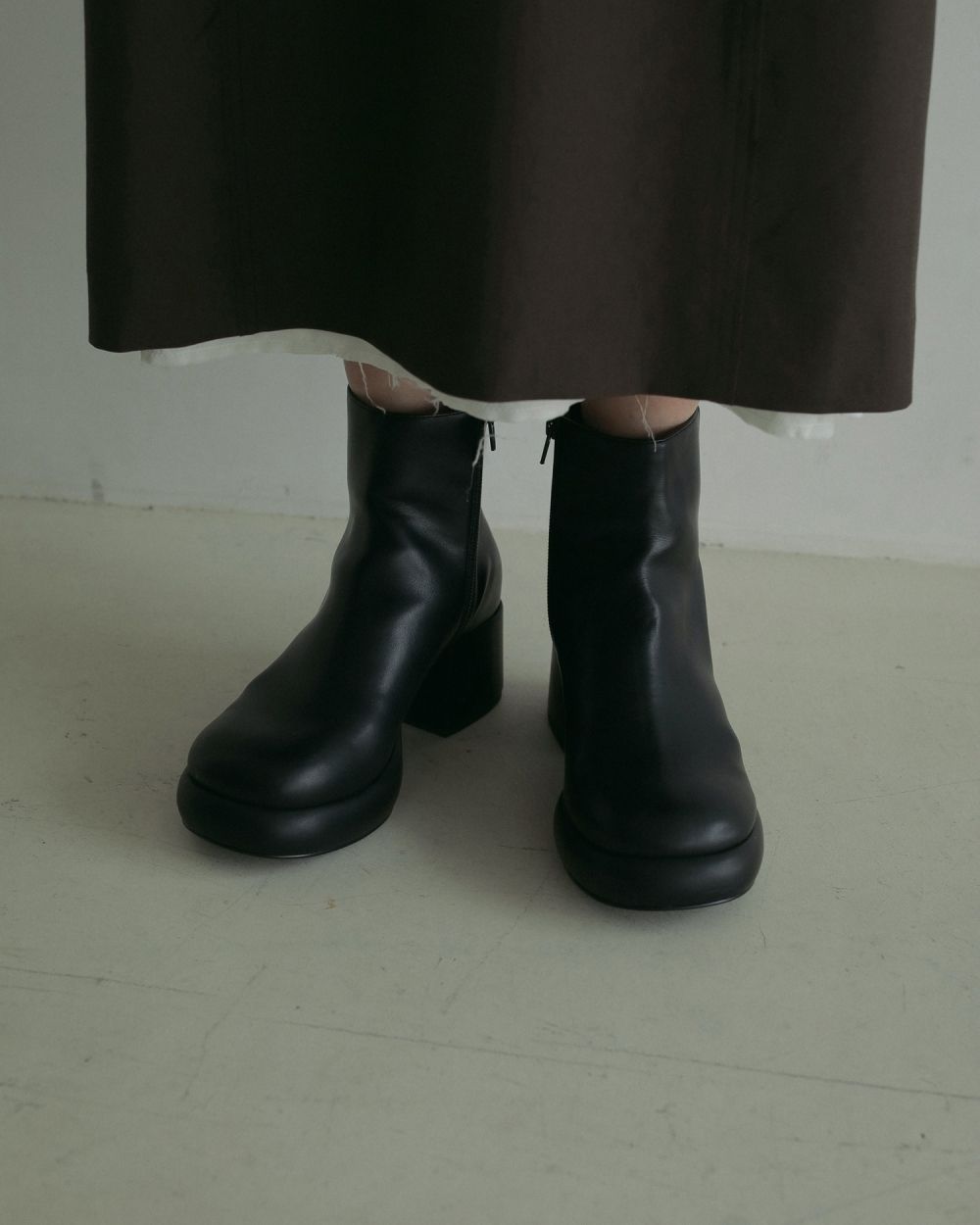 Round Leather Boots Round Leather Boots,ラウンドレザーブーツ,62421097,ブーツ,シューズ,レザーブーツ,合皮,anuke,アンヌーク,lifes,ライフズ