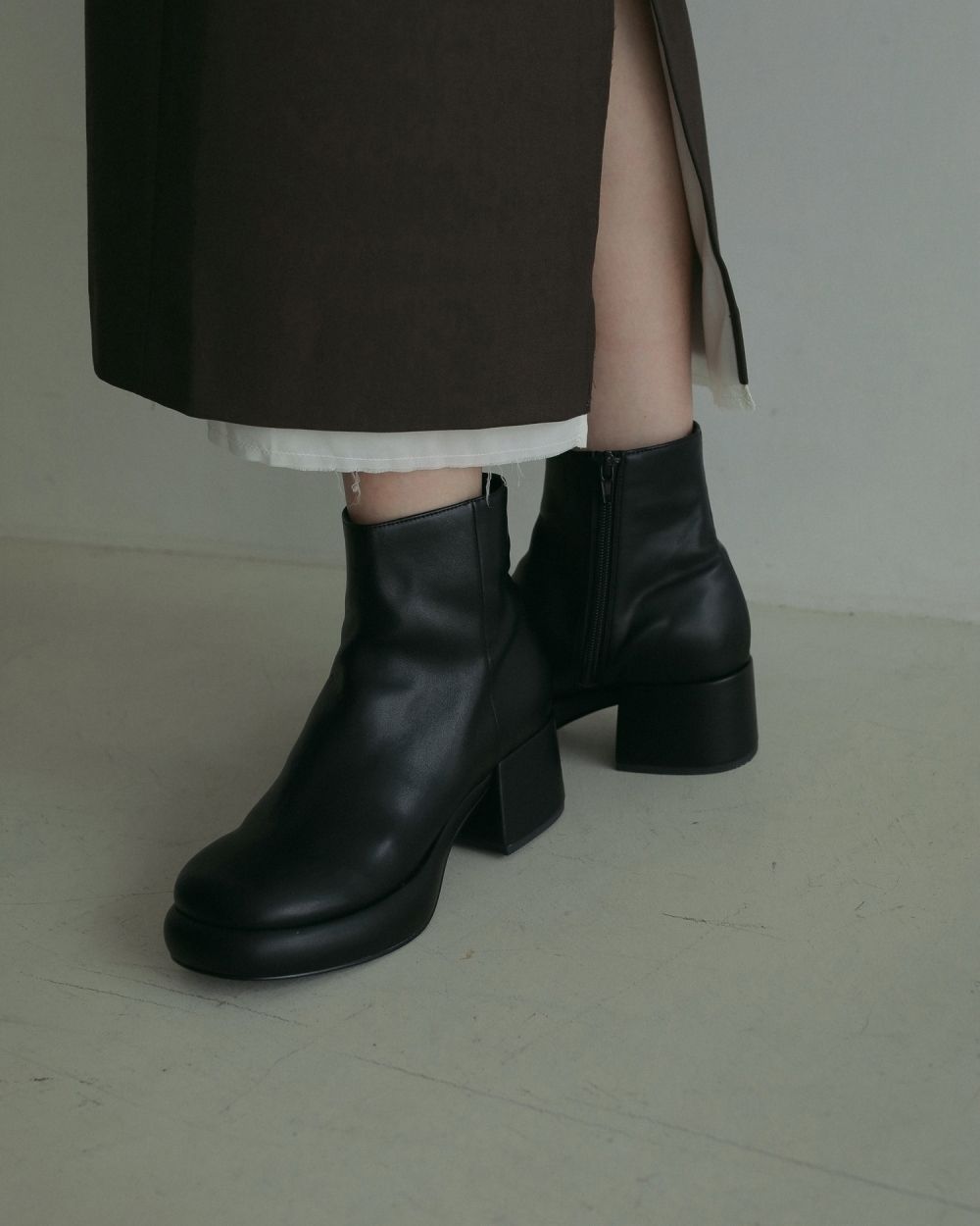 Round Leather Boots Round Leather Boots,ラウンドレザーブーツ,62421097,ブーツ,シューズ,レザーブーツ,合皮,anuke,アンヌーク,lifes,ライフズ