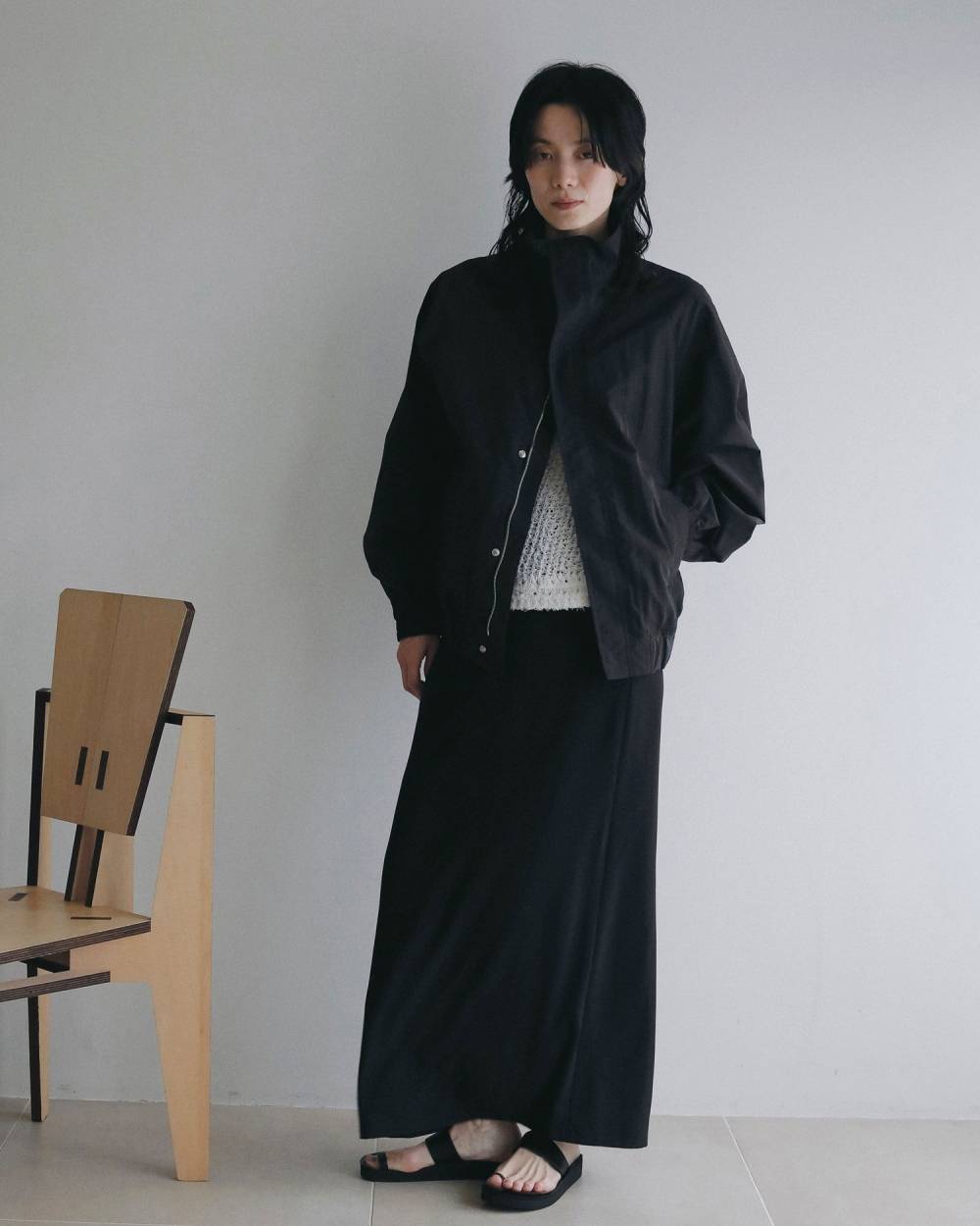 Standcollar Zip Blouson Standcollar Zip Blouson,スタンドカラージップブルゾン,62510201,アウター,羽織,スタンドカラーブルゾン,ブルゾン,ànuke,トアンヌーク,lifes,ライフズ,25ss