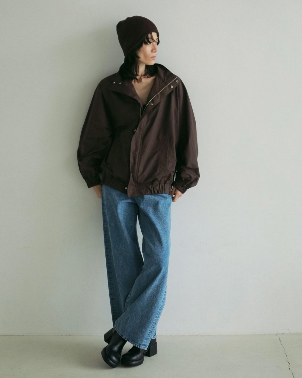 Standcollar Zip Blouson Standcollar Zip Blouson,スタンドカラージップブルゾン,62510201,アウター,羽織,スタンドカラーブルゾン,ブルゾン,ànuke,トアンヌーク,lifes,ライフズ,25ss