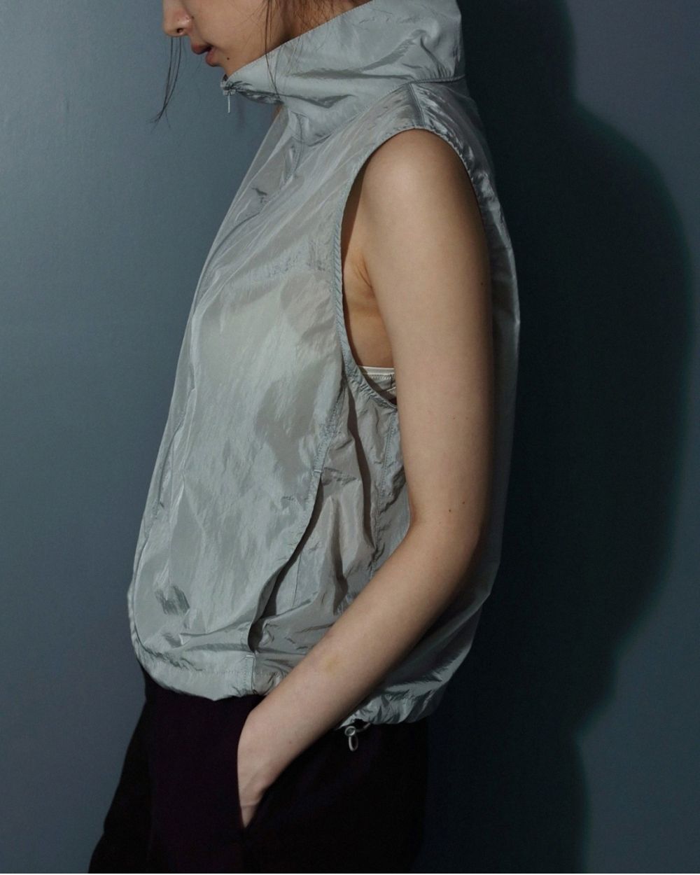 Nylon Sleeveless Blouson Nylon Sleeveless Blouson,ナイロンスリーブレスブルゾン,62510202,ブルゾン,ZIPベスト,シアー,ノースリーブ,ナイロン素材,ànuke,トアンヌーク,lifes,ライフズ,25ss