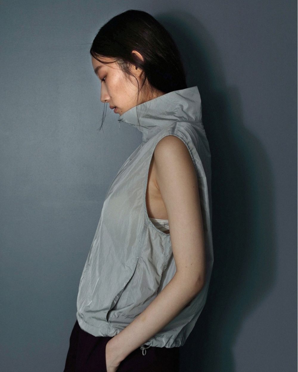 Nylon Sleeveless Blouson Nylon Sleeveless Blouson,ナイロンスリーブレスブルゾン,62510202,ブルゾン,ZIPベスト,シアー,ノースリーブ,ナイロン素材,ànuke,トアンヌーク,lifes,ライフズ,25ss