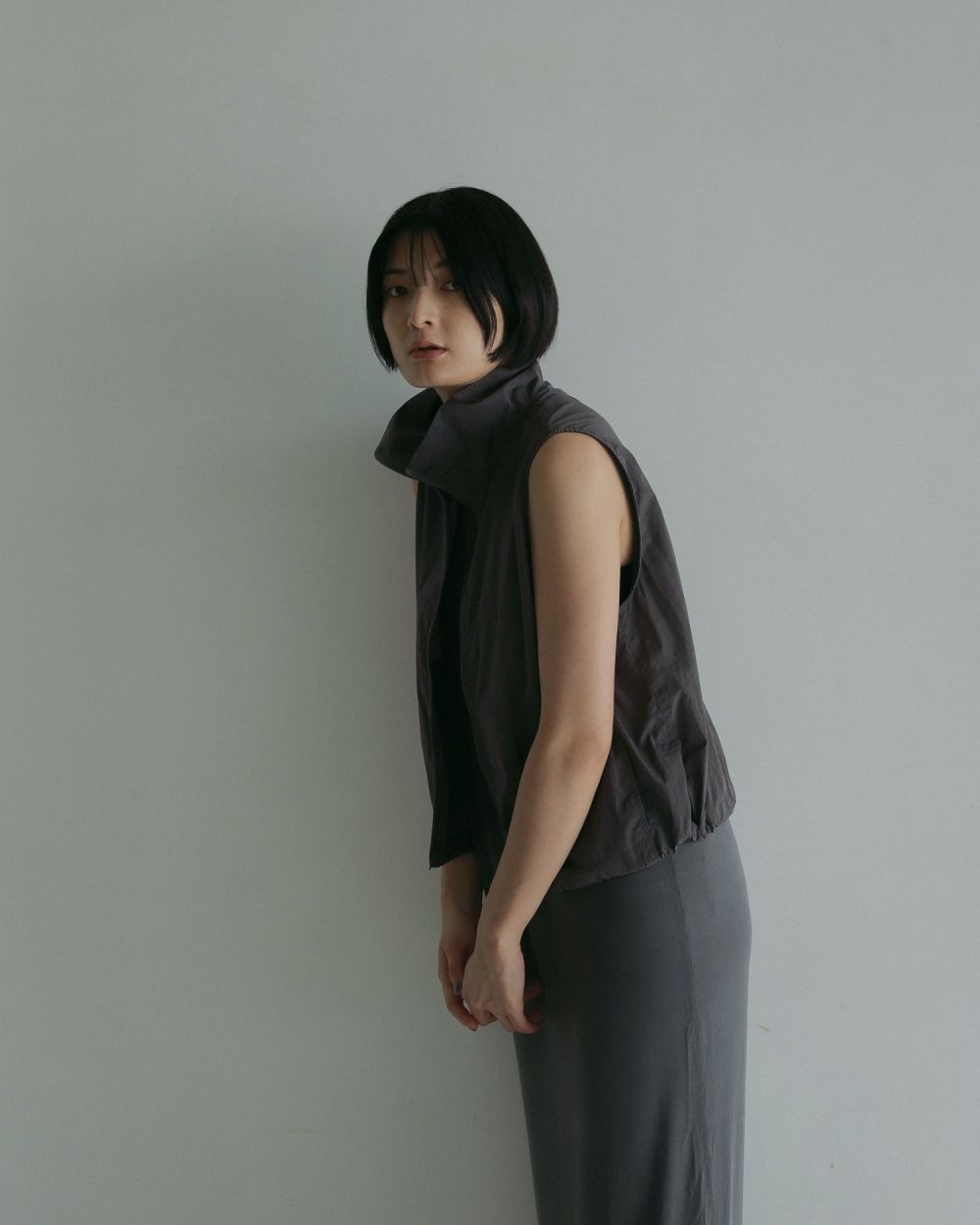 Nylon Sleeveless Blouson Nylon Sleeveless Blouson,ナイロンスリーブレスブルゾン,62510202,ブルゾン,ZIPベスト,シアー,ノースリーブ,ナイロン素材,ànuke,トアンヌーク,lifes,ライフズ,25ss
