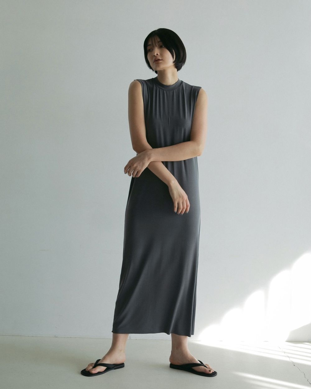 Sleeveless Cut Onepiece Sleeveless Cut Onepiece,スリーブレスカットワンピース,62510315,ワンピース,ワンピ,ドレス,ノースリーブ,マットな質感,カットソーワンピース,ànuke,アンヌーク,lifes,ライフズ,25ss