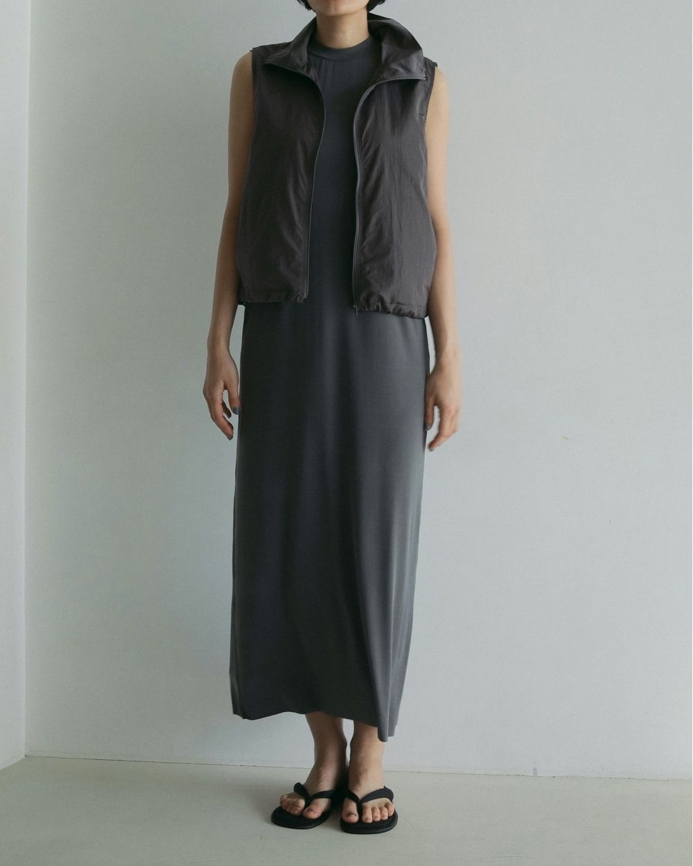 Sleeveless Cut Onepiece Sleeveless Cut Onepiece,スリーブレスカットワンピース,62510315,ワンピース,ワンピ,ドレス,ノースリーブ,マットな質感,カットソーワンピース,ànuke,アンヌーク,lifes,ライフズ,25ss