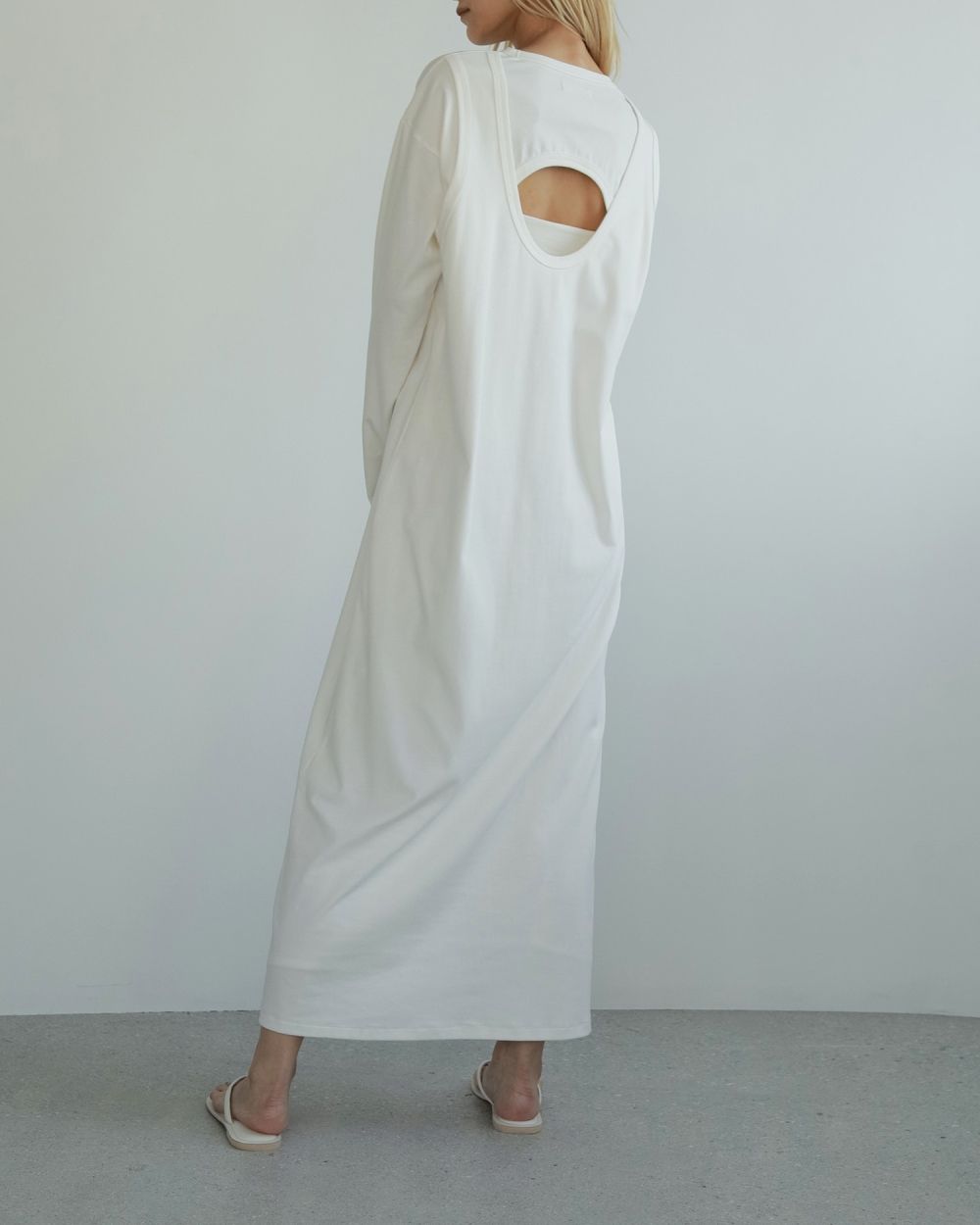 Back Layered Onepiece Back Layered Onepiece,バックレイヤードワンピース,62510328,ワンピース,ワンピ,OP,カットソー素材,長袖,ànuke,アンヌーク,lifes,ライフズ,25ss