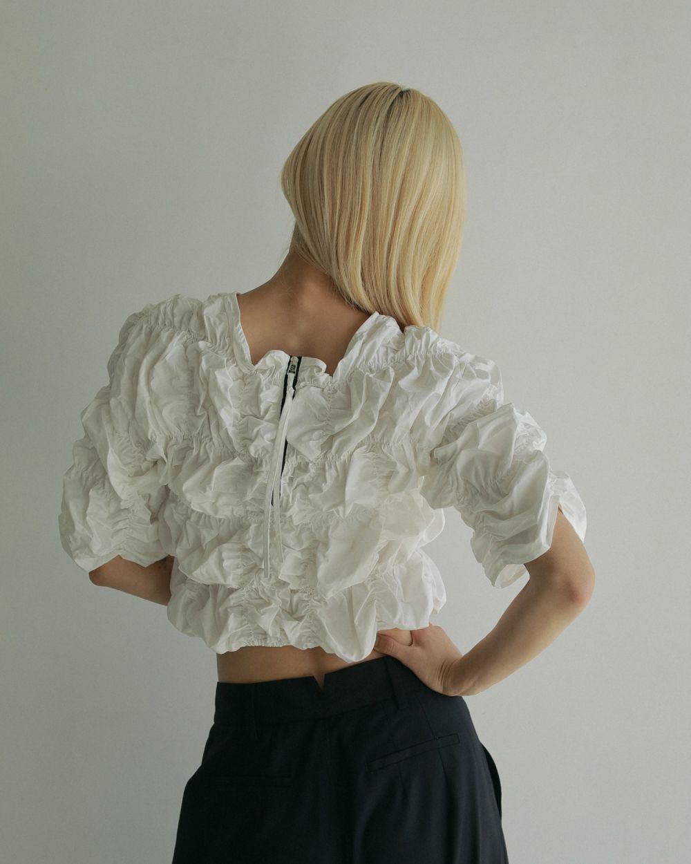 Typewriter Shirring Tops Typewriter Shirring Tops,タイプライターシャーリングトップス,62510427,トップス,シャーリング加工,綿,コットン,ànuke,アンヌーク,lifes,ライフズ,25ss