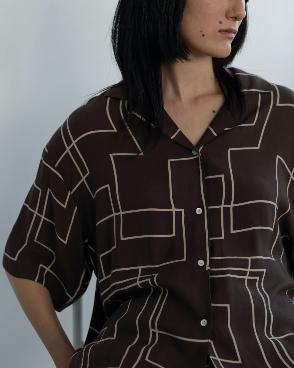 Geometric Opencollar Shirts Geometric Opencollar Shirts,ジオメトリックオープンカラーシャツ,62510432,トップス,シャツ,オープンカラーシャツ,インド製,開襟シャツ,ànuke,アンヌーク,lifes,ライフズ,25ss