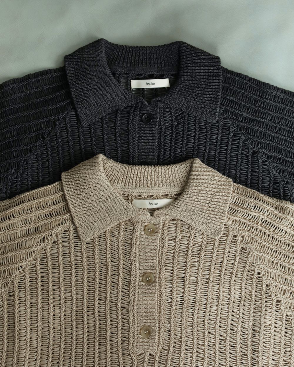 Mesh Polo Knit Mesh Polo Knit,メッシュ ポロ ニット,62510525,トップス,ニット,ポロシャツ,メッシュニット,ànuke,アンヌーク,lifes,ライフズ,25ss