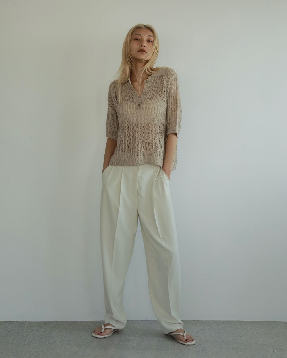 Mesh Polo Knit Mesh Polo Knit,メッシュ ポロ ニット,62510525,トップス,ニット,ポロシャツ,メッシュニット,ànuke,アンヌーク,lifes,ライフズ,25ss