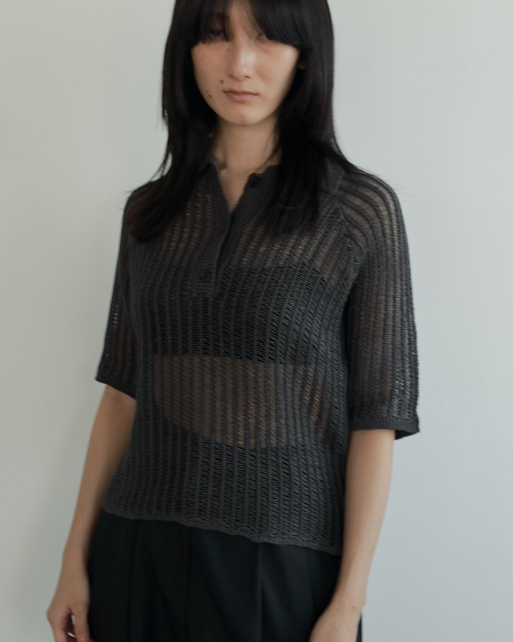 Mesh Polo Knit Mesh Polo Knit,メッシュ ポロ ニット,62510525,トップス,ニット,ポロシャツ,メッシュニット,ànuke,アンヌーク,lifes,ライフズ,25ss