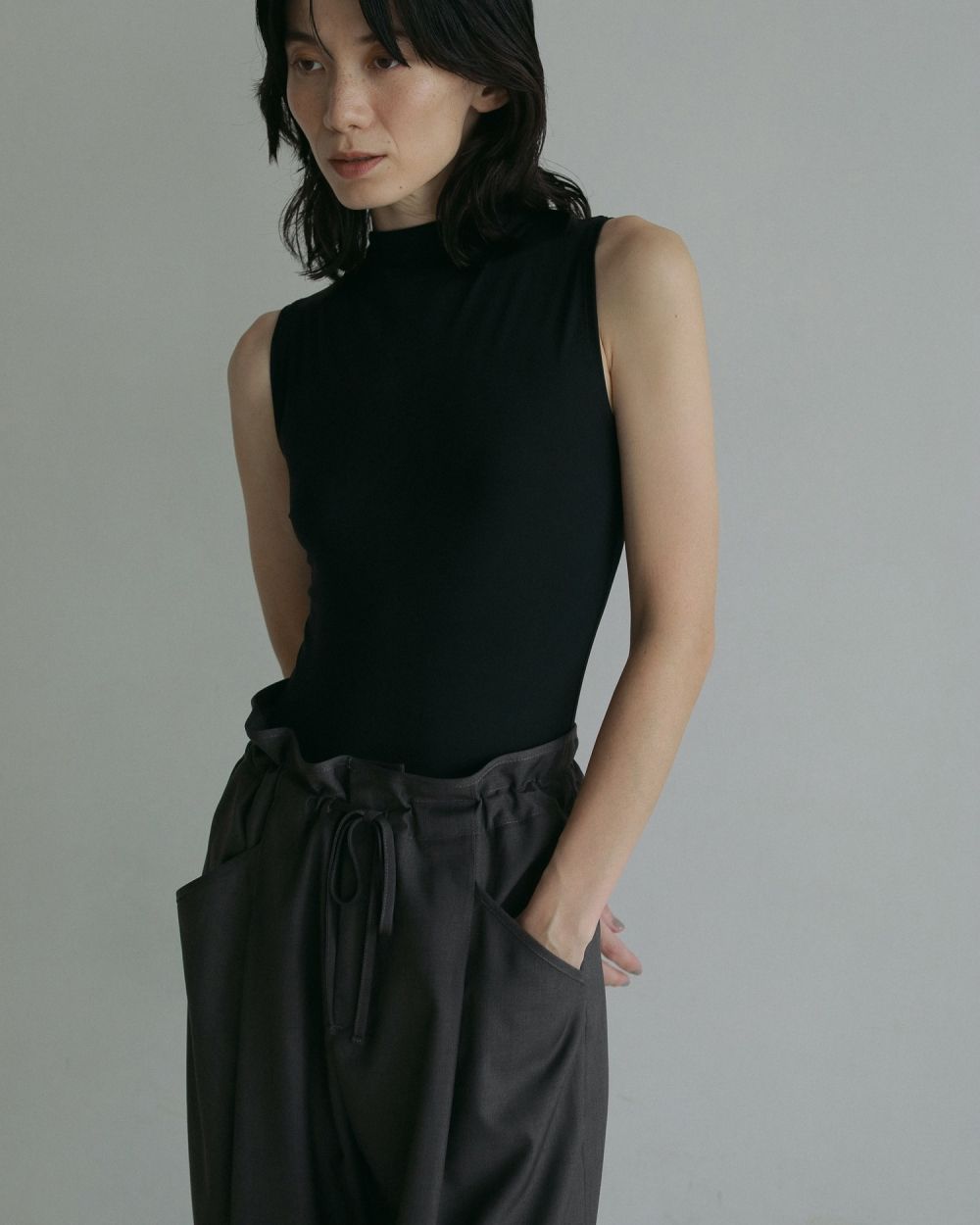 Sleeveless Smooth Bodysuit Sleeveless Smooth Bodysuit,スリーブレススムースボディスーツ,62510612,ノースリーブボディスーツ,ハイネック,ànuke,アンヌーク,lifes,ライフズ,25ss