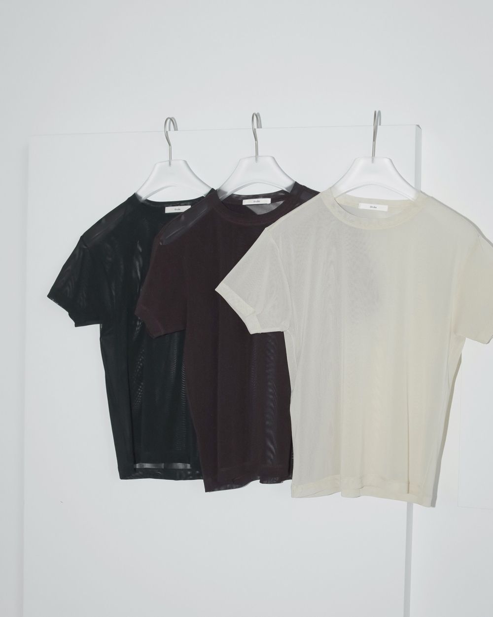 Sheer Tulle T-shirts Sheer Tulle T-shirts,シアーチュールTシャツ,62510624,トップス,Tシャツ,透け感,ノースリーブ,ànuke,アンヌーク,lifes,ライフズ,25ss