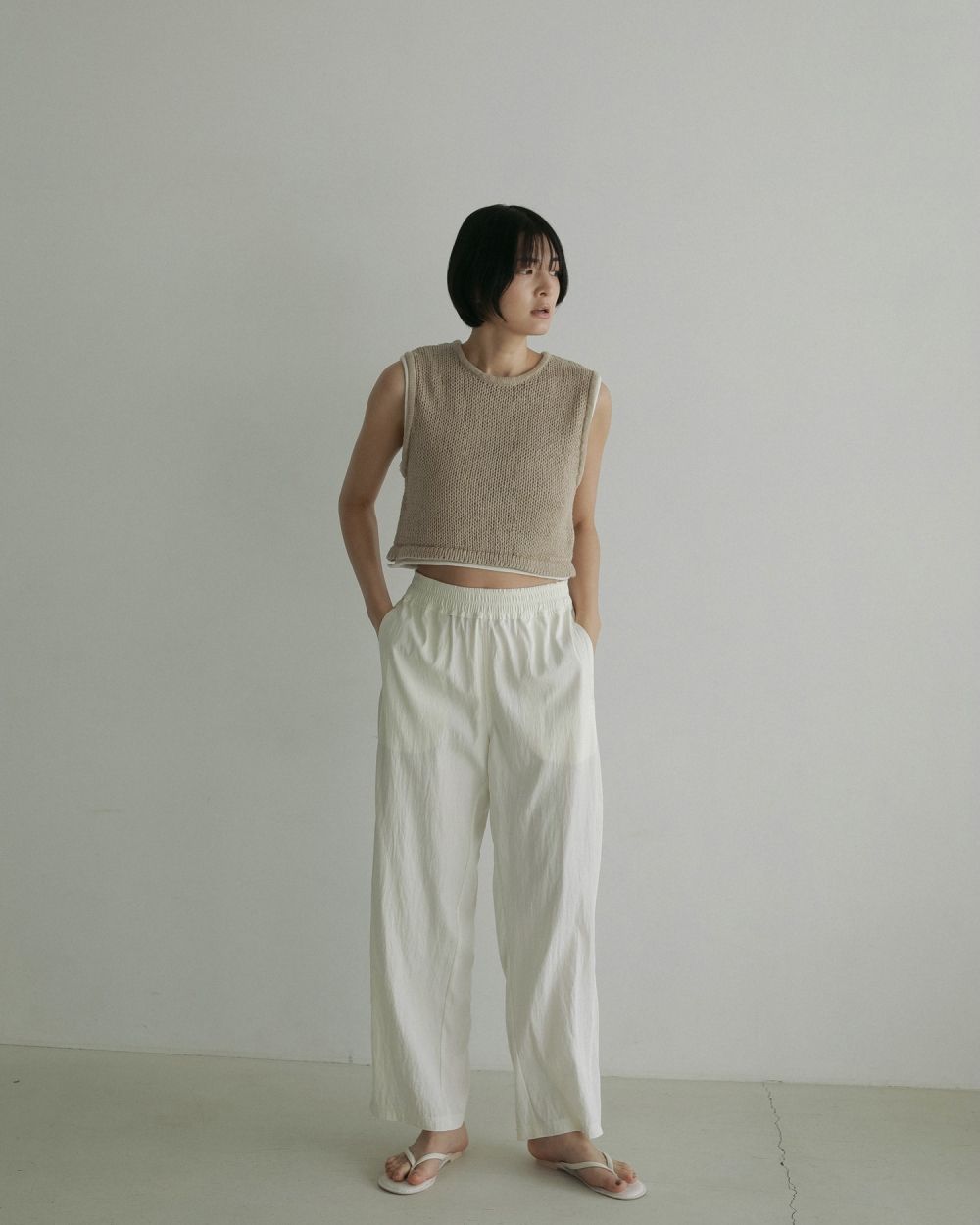 Chambray Rough Pants Chambray Rough Pants,シャンブレーラフパンツ,62510710,パンツ,ボトムス,ウエストゴム,ànuke,トアンヌーク,lifes,ライフズ,25ss