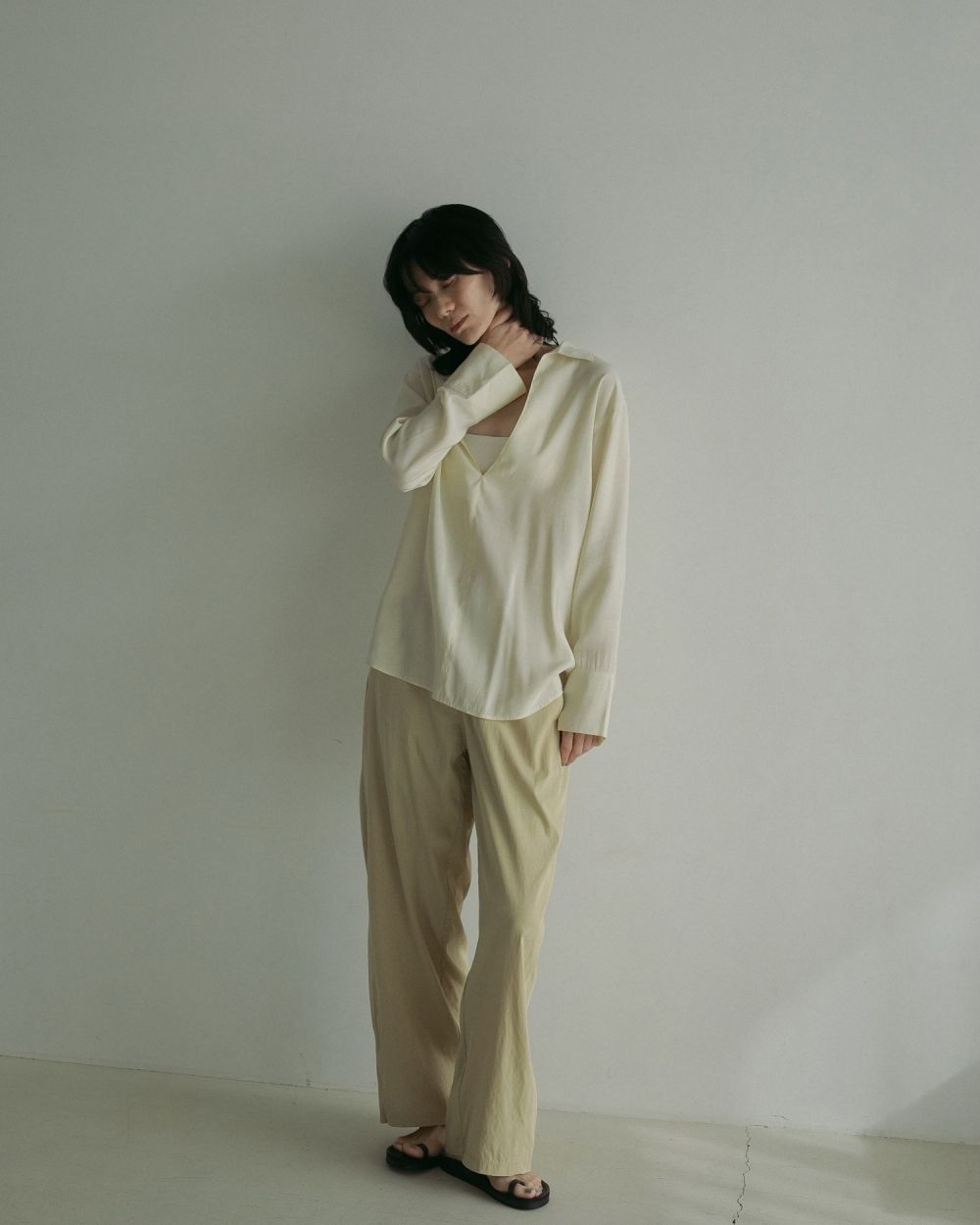 Chambray Rough Pants Chambray Rough Pants,シャンブレーラフパンツ,62510710,パンツ,ボトムス,ウエストゴム,ànuke,トアンヌーク,lifes,ライフズ,25ss