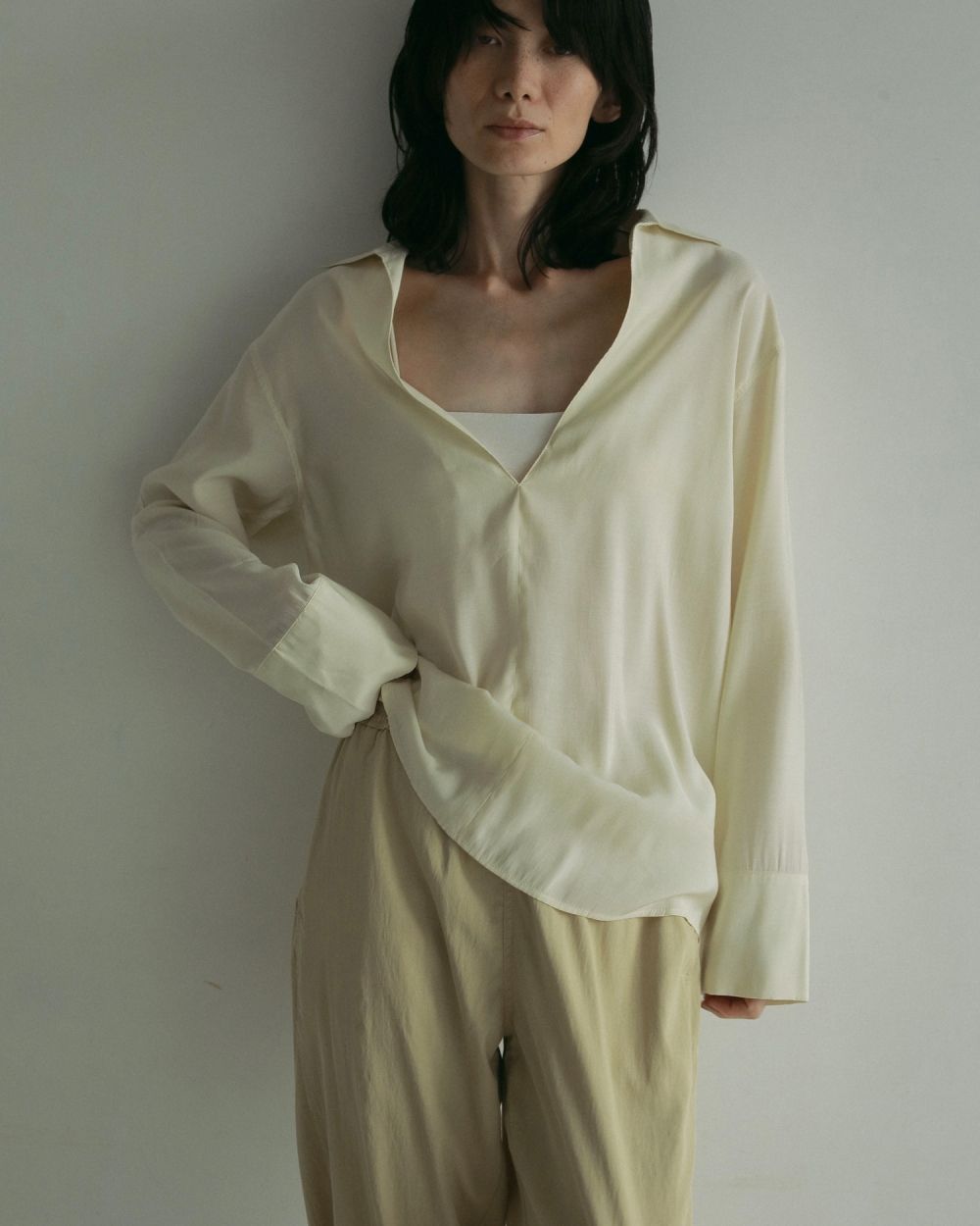 Chambray Rough Pants Chambray Rough Pants,シャンブレーラフパンツ,62510710,パンツ,ボトムス,ウエストゴム,ànuke,トアンヌーク,lifes,ライフズ,25ss