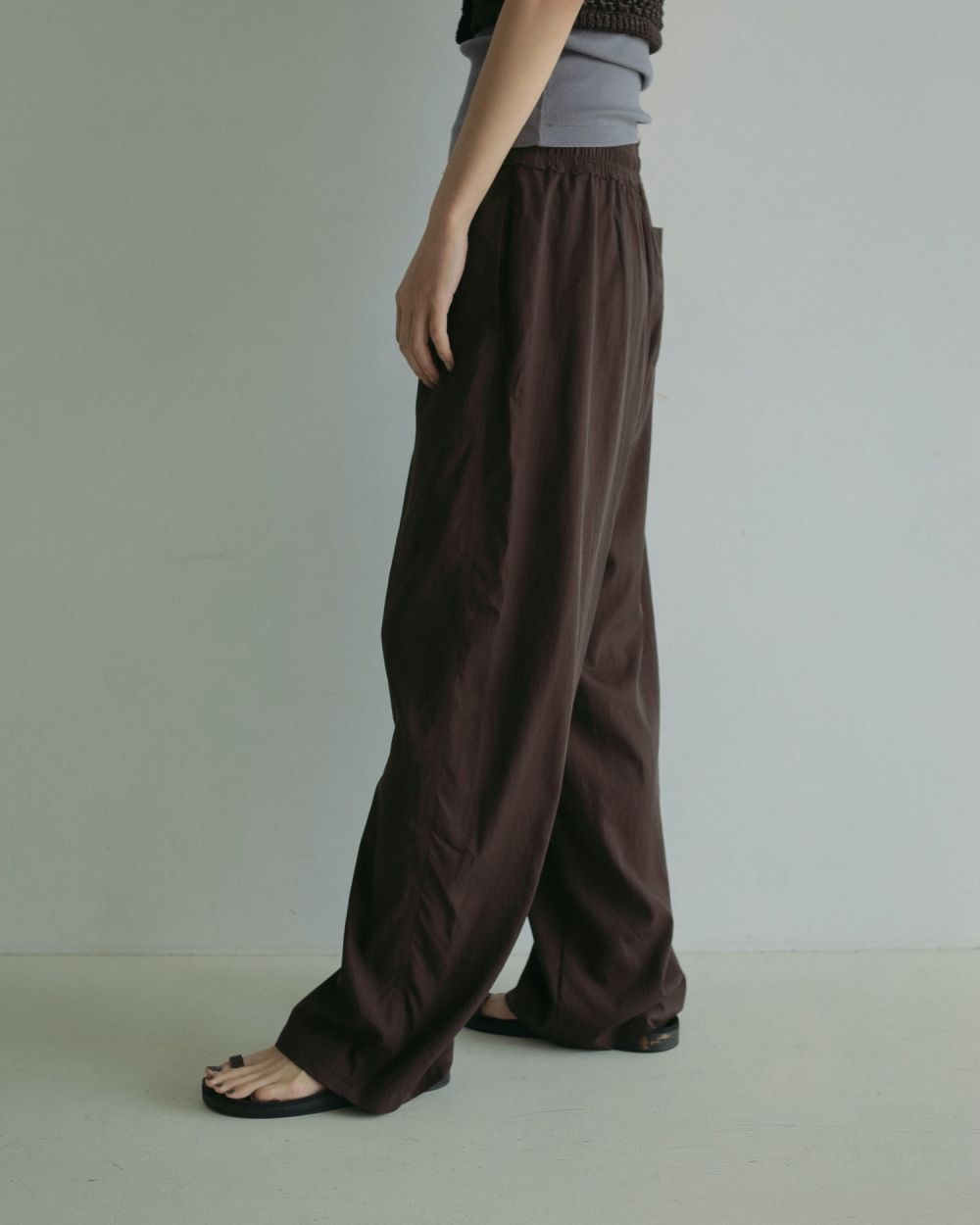 Chambray Rough Pants Chambray Rough Pants,シャンブレーラフパンツ,62510710,パンツ,ボトムス,ウエストゴム,ànuke,トアンヌーク,lifes,ライフズ,25ss