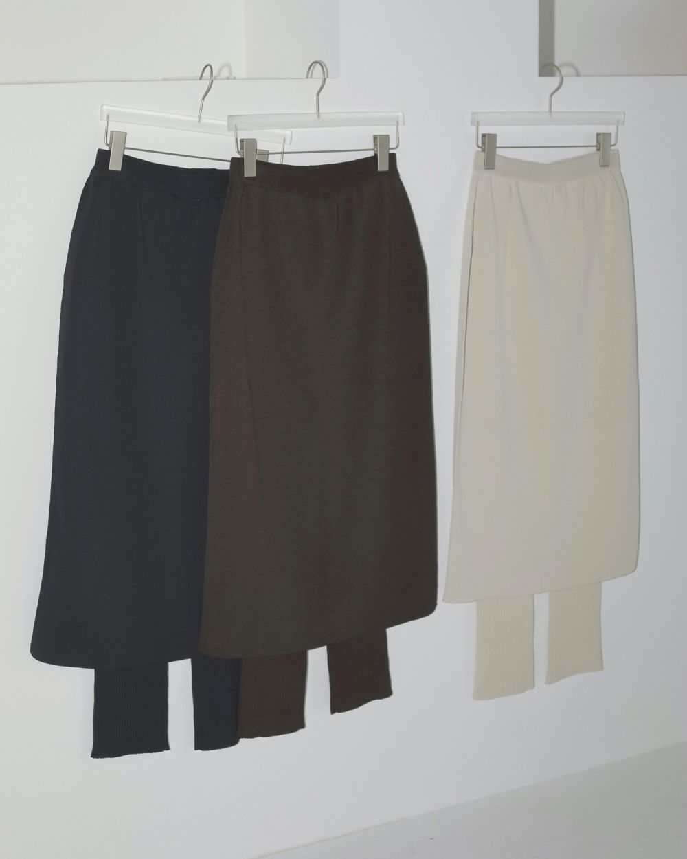 Mixknit Skirt Pants Mixknit Skirt Pants,ミックスニットスカートパンツ,62510712,パンツ,ボトムス,ニットパンツ,ニットスカート,レイヤード,ànuke,トアンヌーク,lifes,ライフズ,25ss