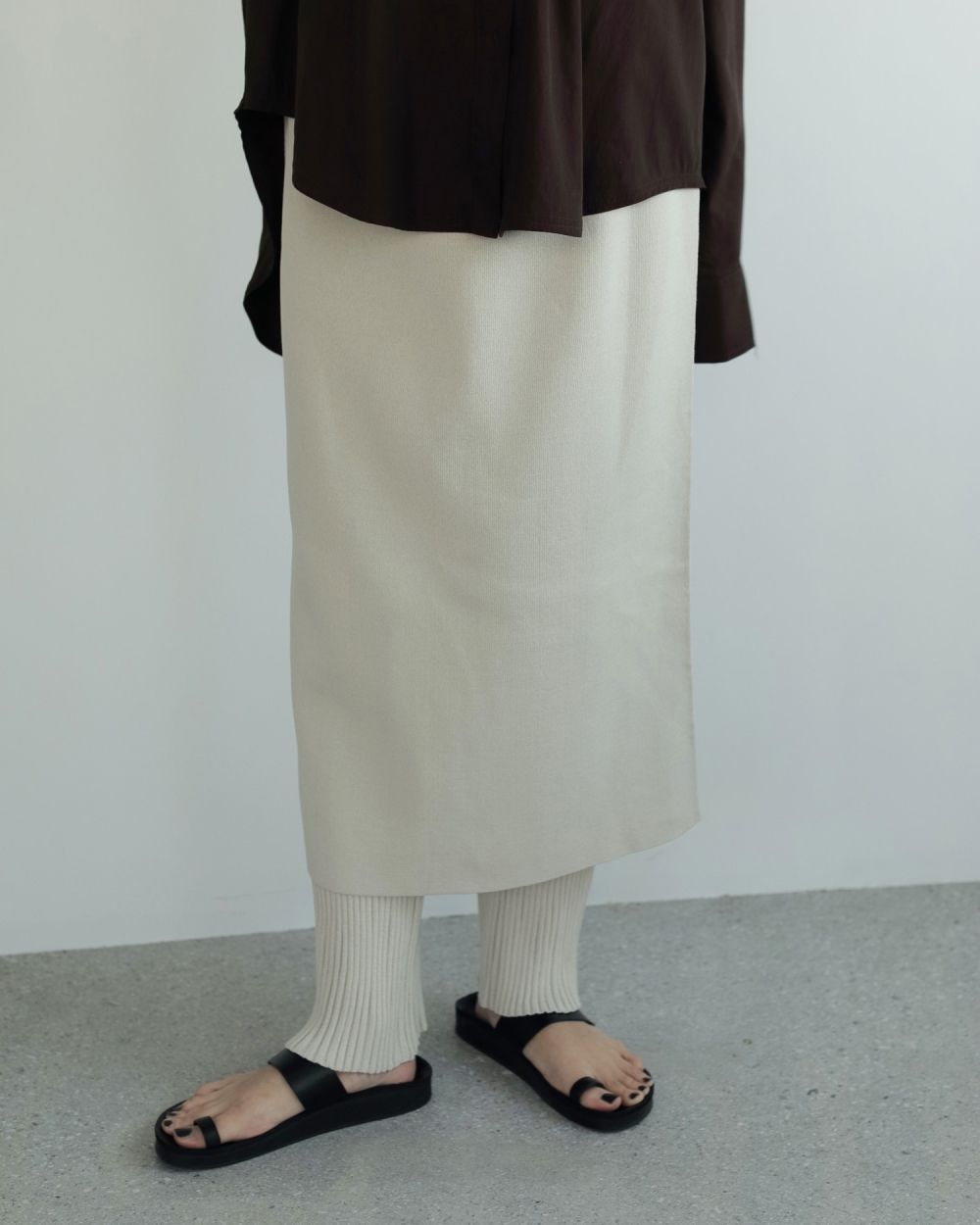 Mixknit Skirt Pants Mixknit Skirt Pants,ミックスニットスカートパンツ,62510712,パンツ,ボトムス,ニットパンツ,ニットスカート,レイヤード,ànuke,トアンヌーク,lifes,ライフズ,25ss