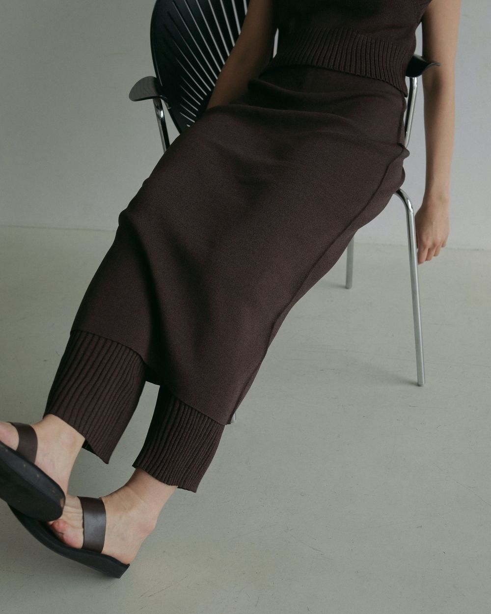 Mixknit Skirt Pants Mixknit Skirt Pants,ミックスニットスカートパンツ,62510712,パンツ,ボトムス,ニットパンツ,ニットスカート,レイヤード,ànuke,トアンヌーク,lifes,ライフズ,25ss