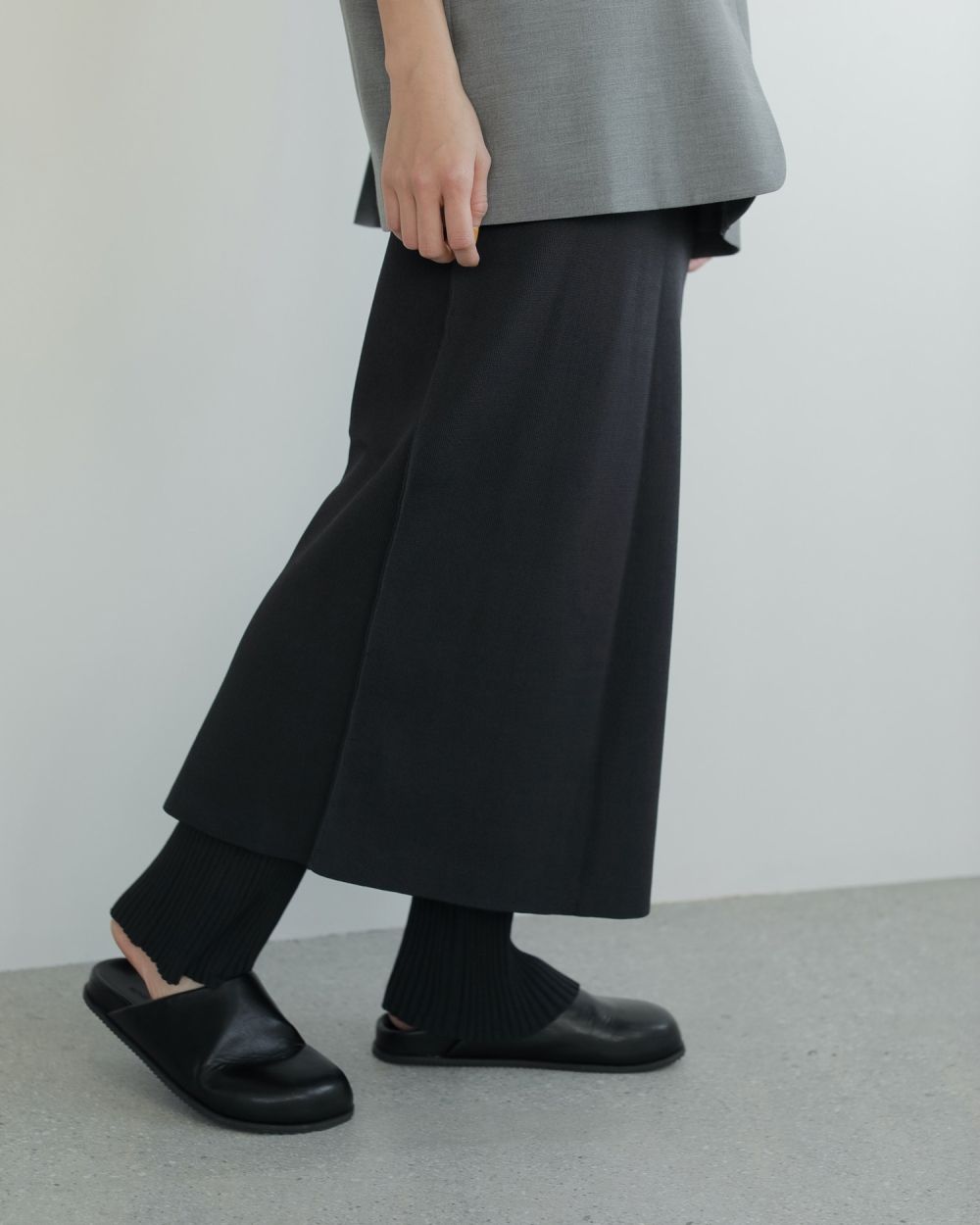 Mixknit Skirt Pants Mixknit Skirt Pants,ミックスニットスカートパンツ,62510712,パンツ,ボトムス,ニットパンツ,ニットスカート,レイヤード,ànuke,トアンヌーク,lifes,ライフズ,25ss