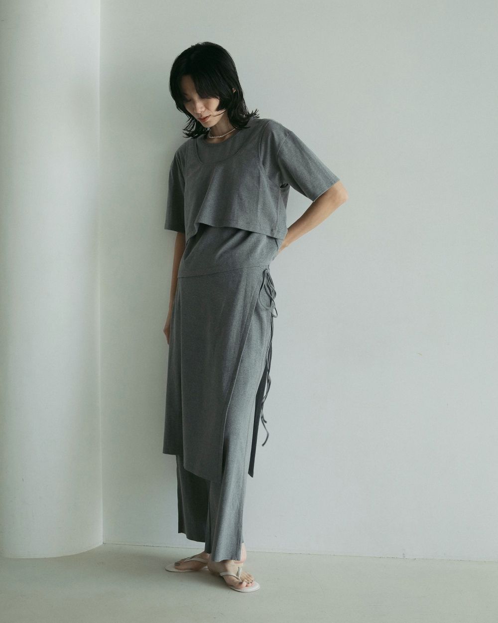 Layered Cut Pants Layered Cut Pants,レイヤードカットパンツ,62510722,ボトムス,レイヤードパンツ,カットソー素材,ànuke,アンヌーク,lifes,ライフズ,25ss