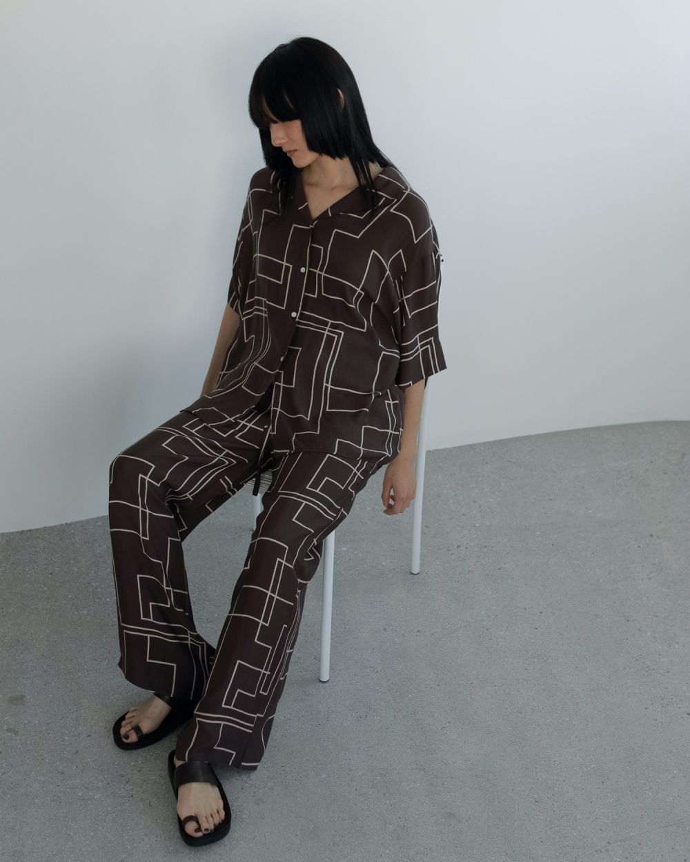 Geometric Easy Pants Geometric Easy Pants,ジオメトリックイージーパンツ,62510723,ボトム,パンツ,柄ボトム,インド製,ànuke,アンヌーク,lifes,ライフズ,25ss