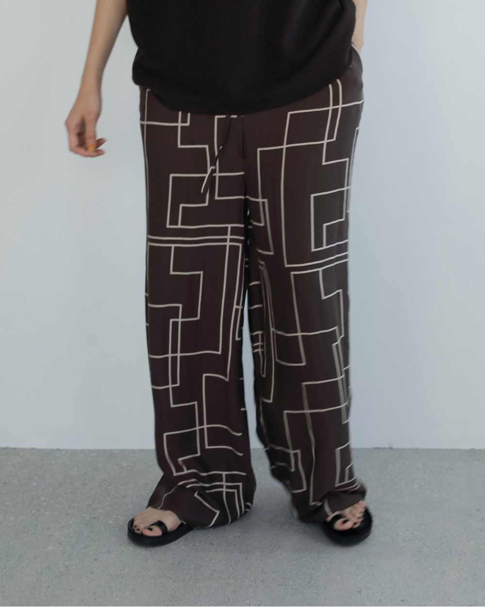 Geometric Easy Pants Geometric Easy Pants,ジオメトリックイージーパンツ,62510723,ボトム,パンツ,柄ボトム,インド製,ànuke,アンヌーク,lifes,ライフズ,25ss