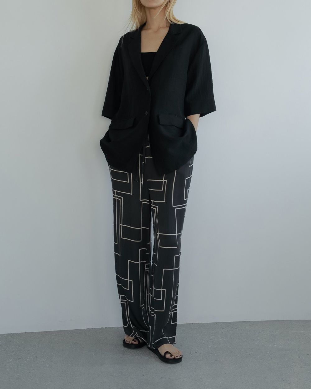 Geometric Easy Pants Geometric Easy Pants,ジオメトリックイージーパンツ,62510723,ボトム,パンツ,柄ボトム,インド製,ànuke,アンヌーク,lifes,ライフズ,25ss