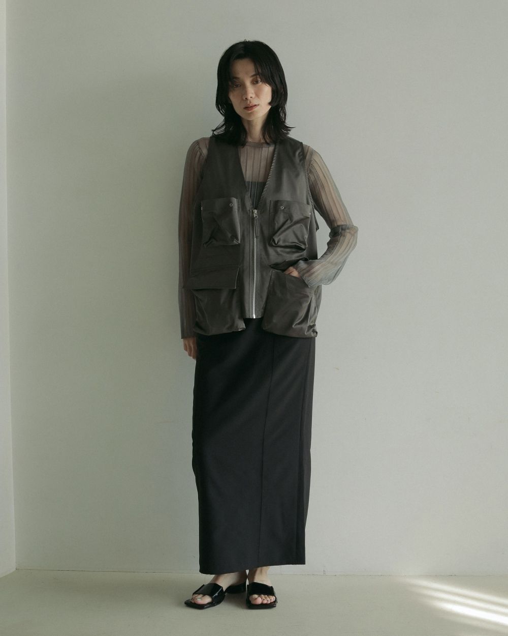 Cutoff Pencil Skirt Cutoff Pencil Skirt,カットオフペンシルスカート,62510802,ボトムス,ペンシルスカート,ànuke,アンヌーク,lifes,ライフズ,25ss