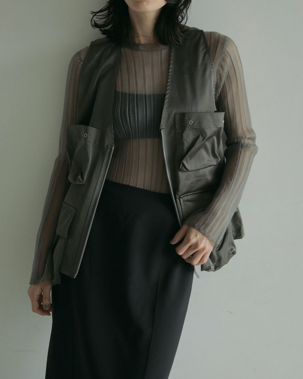 Cutoff Pencil Skirt Cutoff Pencil Skirt,カットオフペンシルスカート,62510802,ボトムス,ペンシルスカート,ànuke,アンヌーク,lifes,ライフズ,25ss