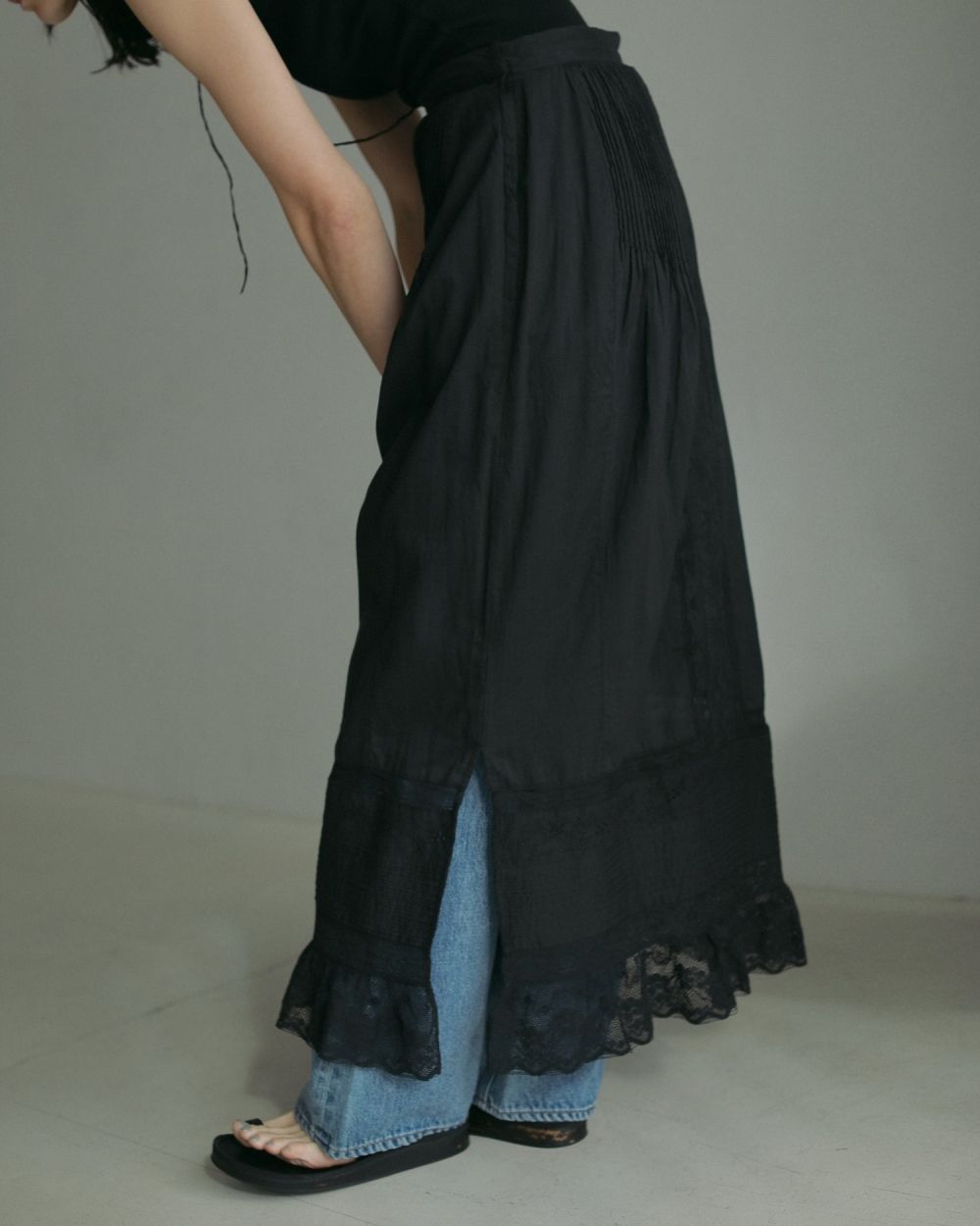 Tuck Lace Skirt Tuck Lace Skirt,タックレーススカート,62510803,ボトムス,コットンスカート,ànuke,トアンヌーク,lifes,ライフズ,25ss