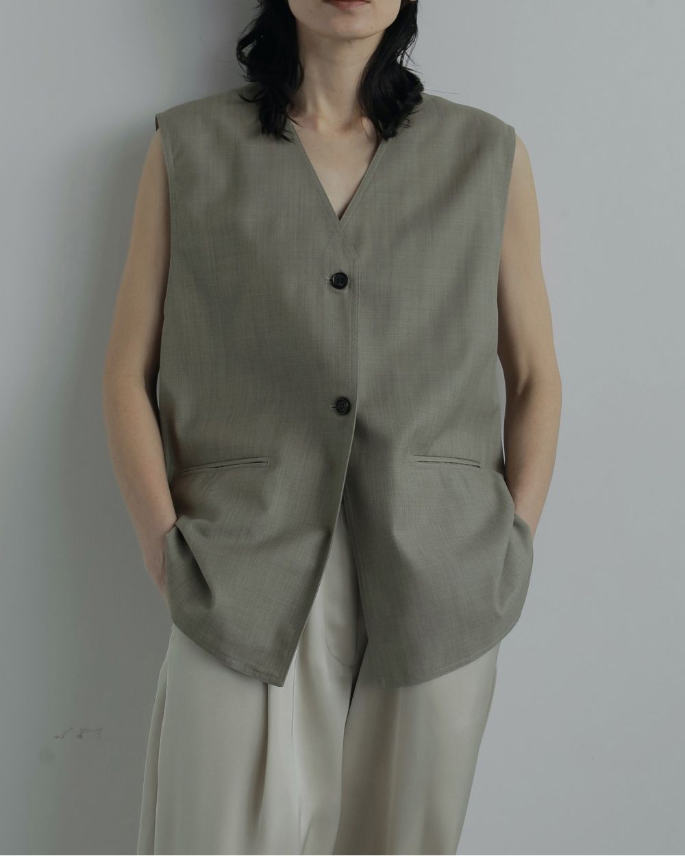 Vneck Stitch Vest Vneck Stitch Vest,ブイネックステッチベスト,62520112,ベスト,Vネックベスト,アウター,JK,ジャケット,ànuke,アンヌーク,lifes,ライフズ,25aw