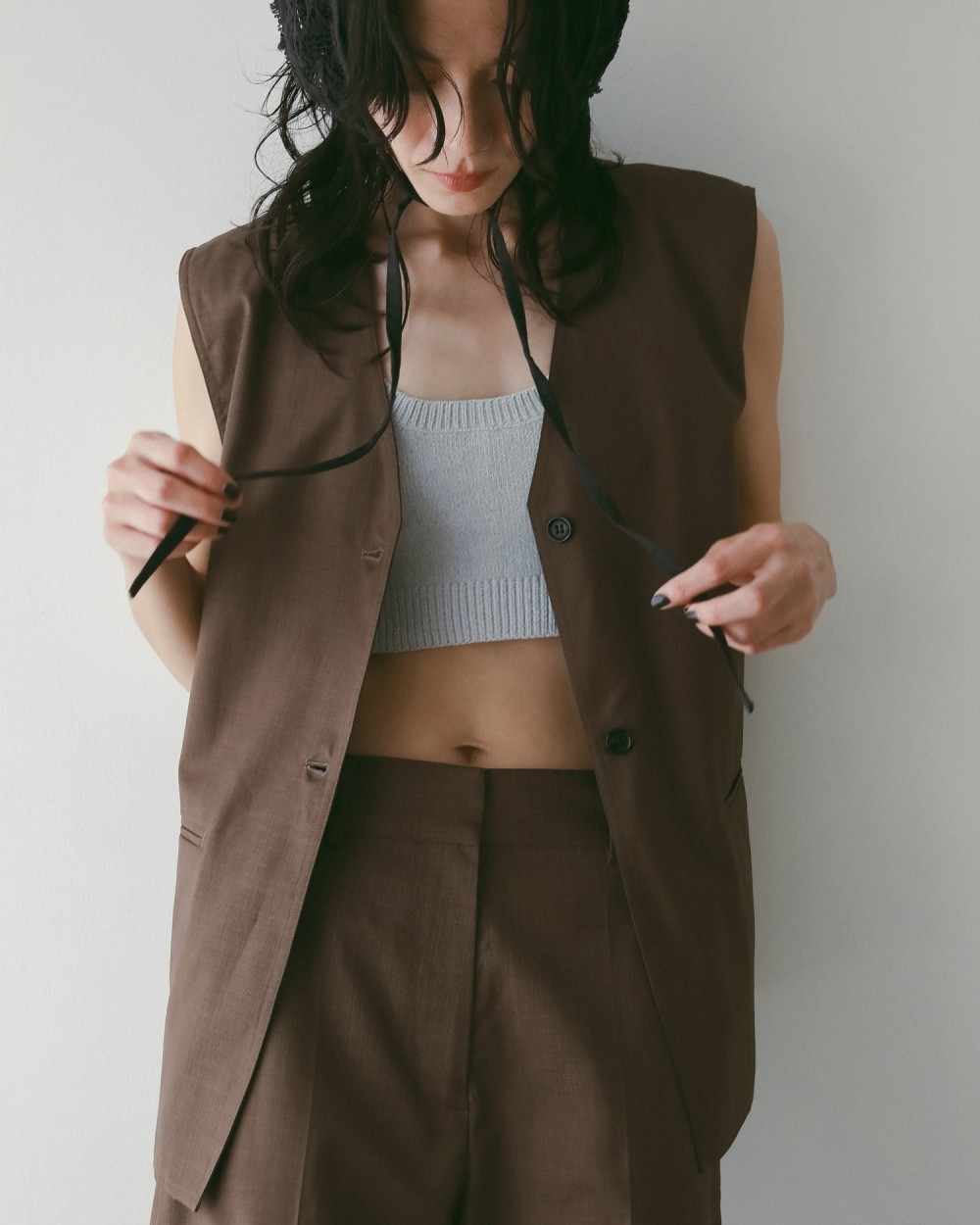 Vneck Stitch Vest Vneck Stitch Vest,ブイネックステッチベスト,62520112,ベスト,Vネックベスト,アウター,JK,ジャケット,ànuke,アンヌーク,lifes,ライフズ,25aw