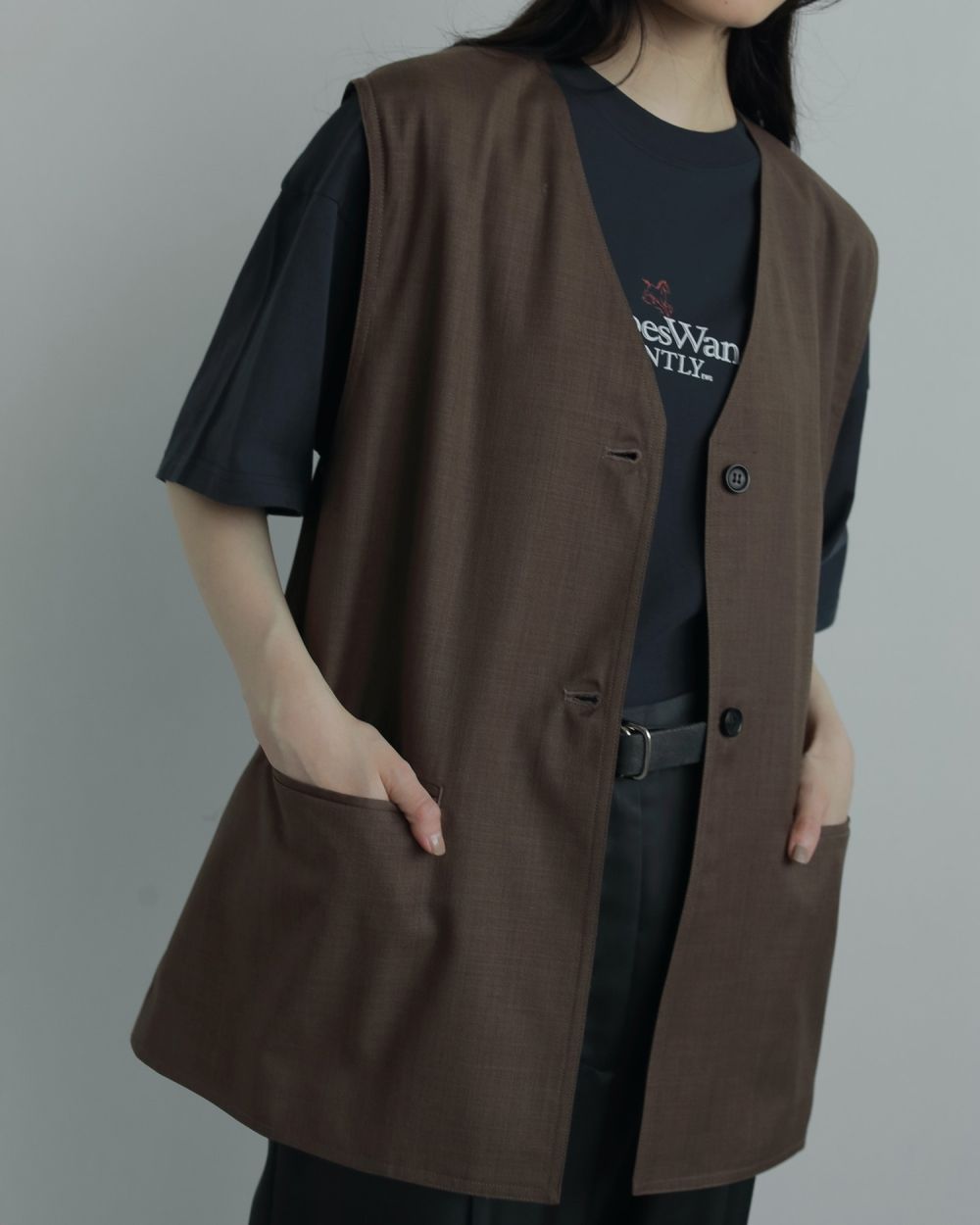 Vneck Stitch Vest Vneck Stitch Vest,ブイネックステッチベスト,62520112,ベスト,Vネックベスト,アウター,JK,ジャケット,ànuke,アンヌーク,lifes,ライフズ,25aw