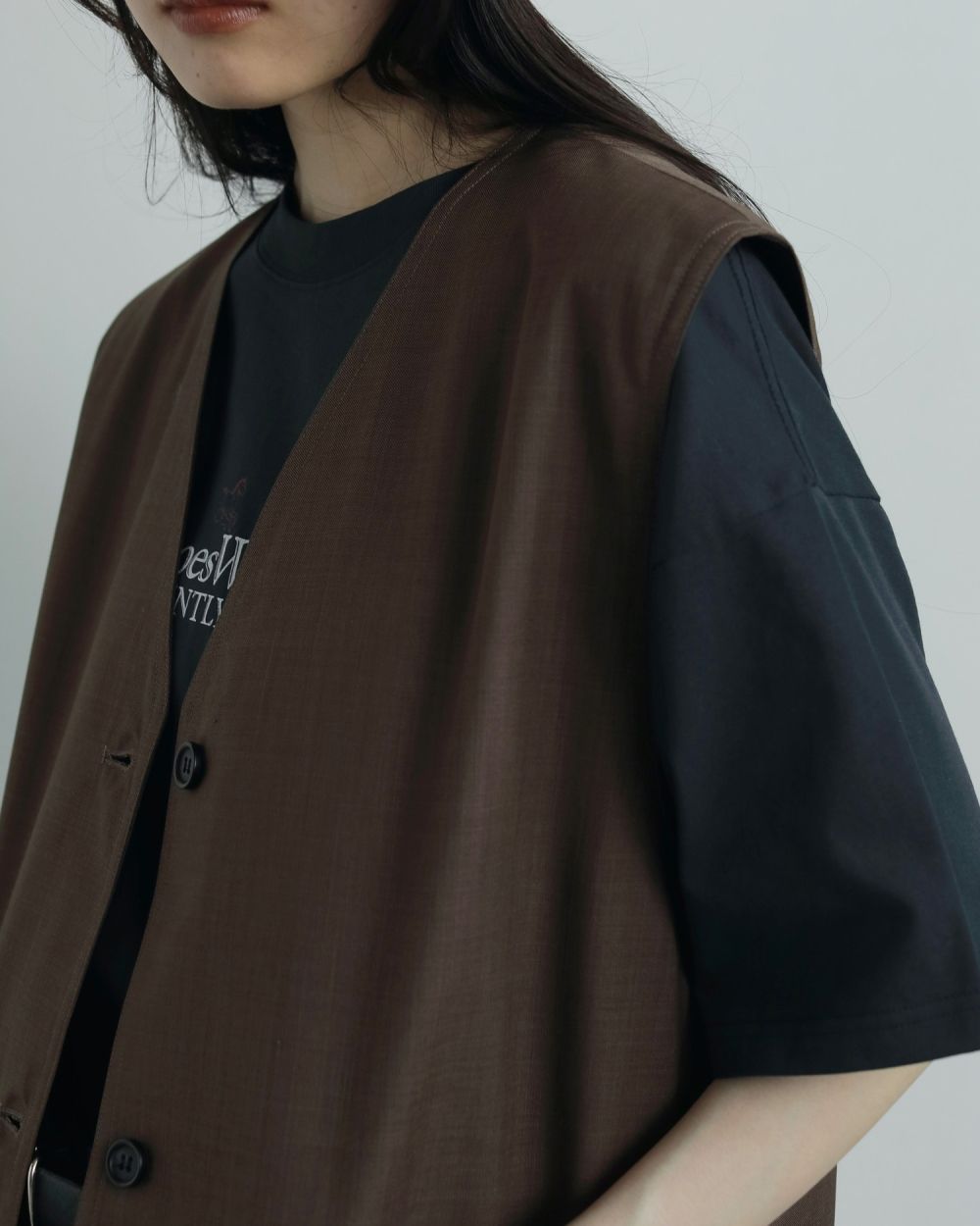 Vneck Stitch Vest Vneck Stitch Vest,ブイネックステッチベスト,62520112,ベスト,Vネックベスト,アウター,JK,ジャケット,ànuke,アンヌーク,lifes,ライフズ,25aw