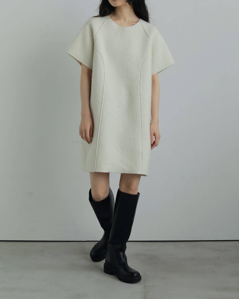 Boucle Mini Onepiece Boucle Mini Onepiece,ブークレ ミニ ワンピース,62520301,ワンピース,ワンピ,ミニワンピ,ミニ丈,ànuke,アンヌーク,lifes,ライフズ,25aw