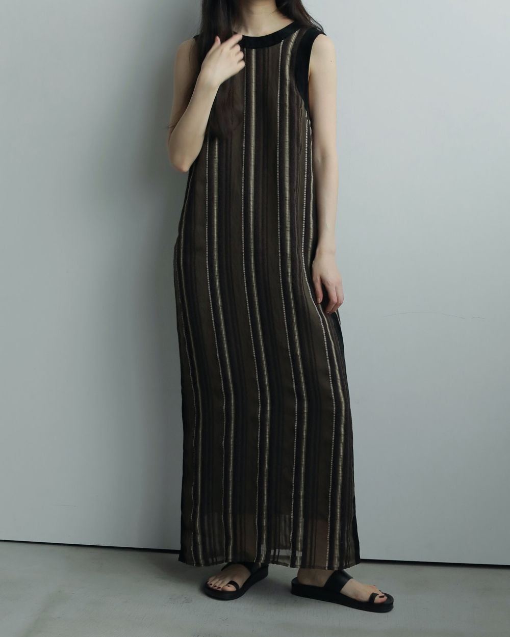 Sheer Stripe Onepiece Sheer Stripe Onepiece,シアー ストライプ ワンピース,62520317,ワンピース,ワンピ,ストライプ柄,シアー,透け感,ànuke,アンヌーク,lifes,ライフズ,25aw