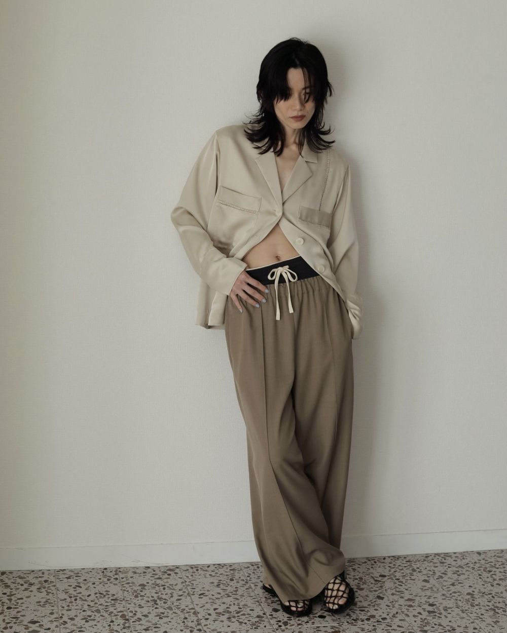 Satin Tailored Shirts Satin Tailored Shirts,サテンテーラードシャツ,62520406,シャツ,ブラウス,サテン素材,オーバーシャツ,ànuke,アンヌーク,lifes,ライフズ,25aw