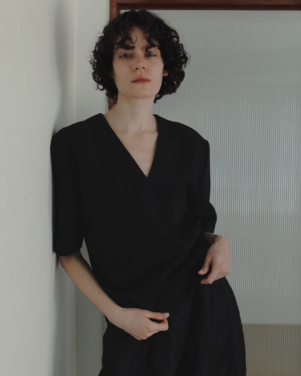 Powershoulder Vneck Tops Powershoulder Vneck Tops,パワーショルダーブイネックトップス,62520409,トップス,Vネック,ànuke,アンヌーク,lifes,ライフズ,25aw
