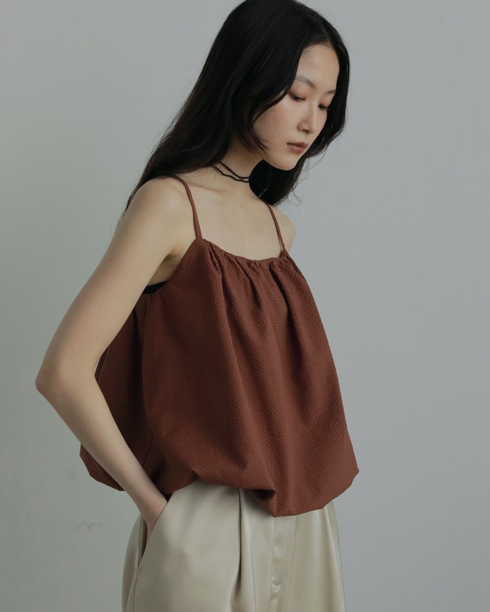 Backopen Balloon Camisole Backopen Balloon Camisole,バックオープンバルーンキャミソール,62520416,トップス,キャミソール,キャミ,キャミソールブラウス,チェック柄,ànuke,アンヌーク,lifes,ライフズ,25aw