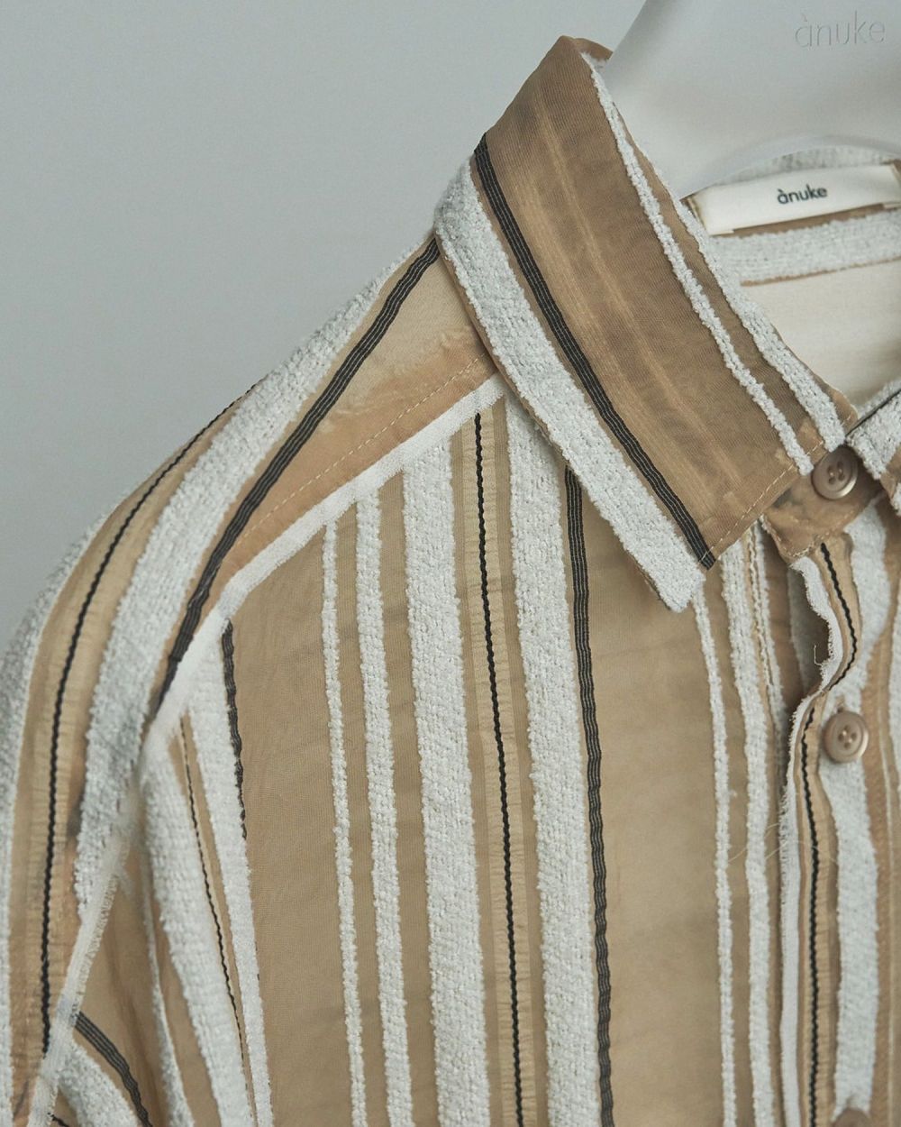 Sheer Stripe Shirts Sheer Stripe Shirts,シアー ストライプ シャツ,62520424,トップス,シャツ,ブラウス,ストライプ,柄,シアー,透け感,ànuke,アンヌーク,lifes,ライフズ,25aw