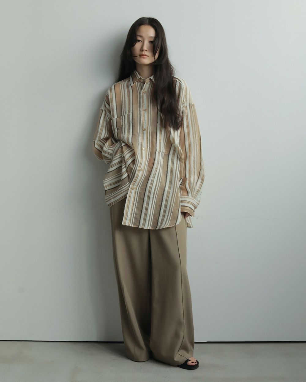 Sheer Stripe Shirts Sheer Stripe Shirts,シアー ストライプ シャツ,62520424,トップス,シャツ,ブラウス,ストライプ,柄,シアー,透け感,ànuke,アンヌーク,lifes,ライフズ,25aw