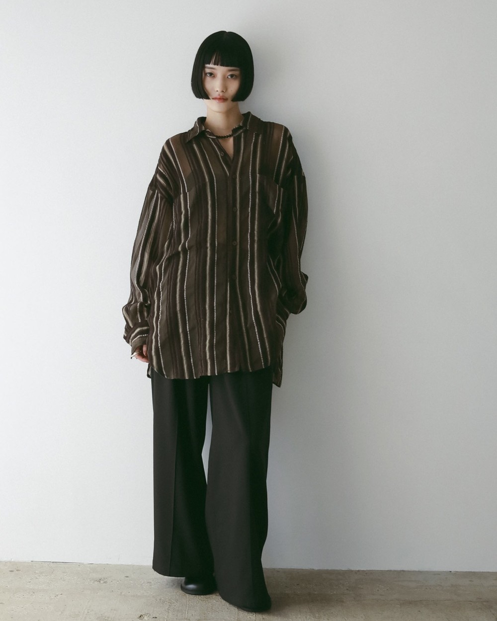 Sheer Stripe Shirts Sheer Stripe Shirts,シアー ストライプ シャツ,62520424,トップス,シャツ,ブラウス,ストライプ,柄,シアー,透け感,ànuke,アンヌーク,lifes,ライフズ,25aw