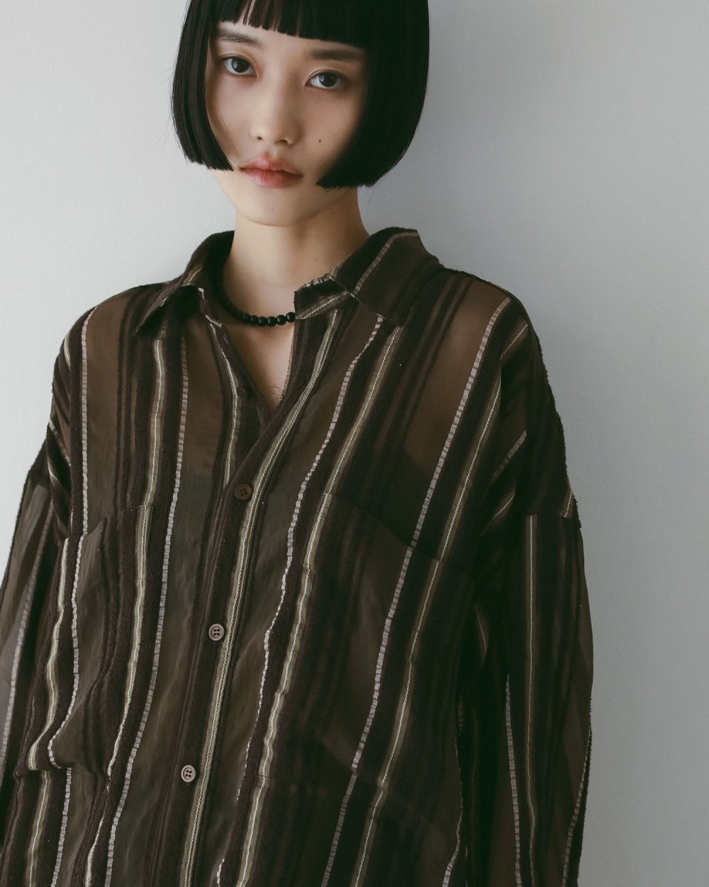 Sheer Stripe Shirts Sheer Stripe Shirts,シアー ストライプ シャツ,62520424,トップス,シャツ,ブラウス,ストライプ,柄,シアー,透け感,ànuke,アンヌーク,lifes,ライフズ,25aw