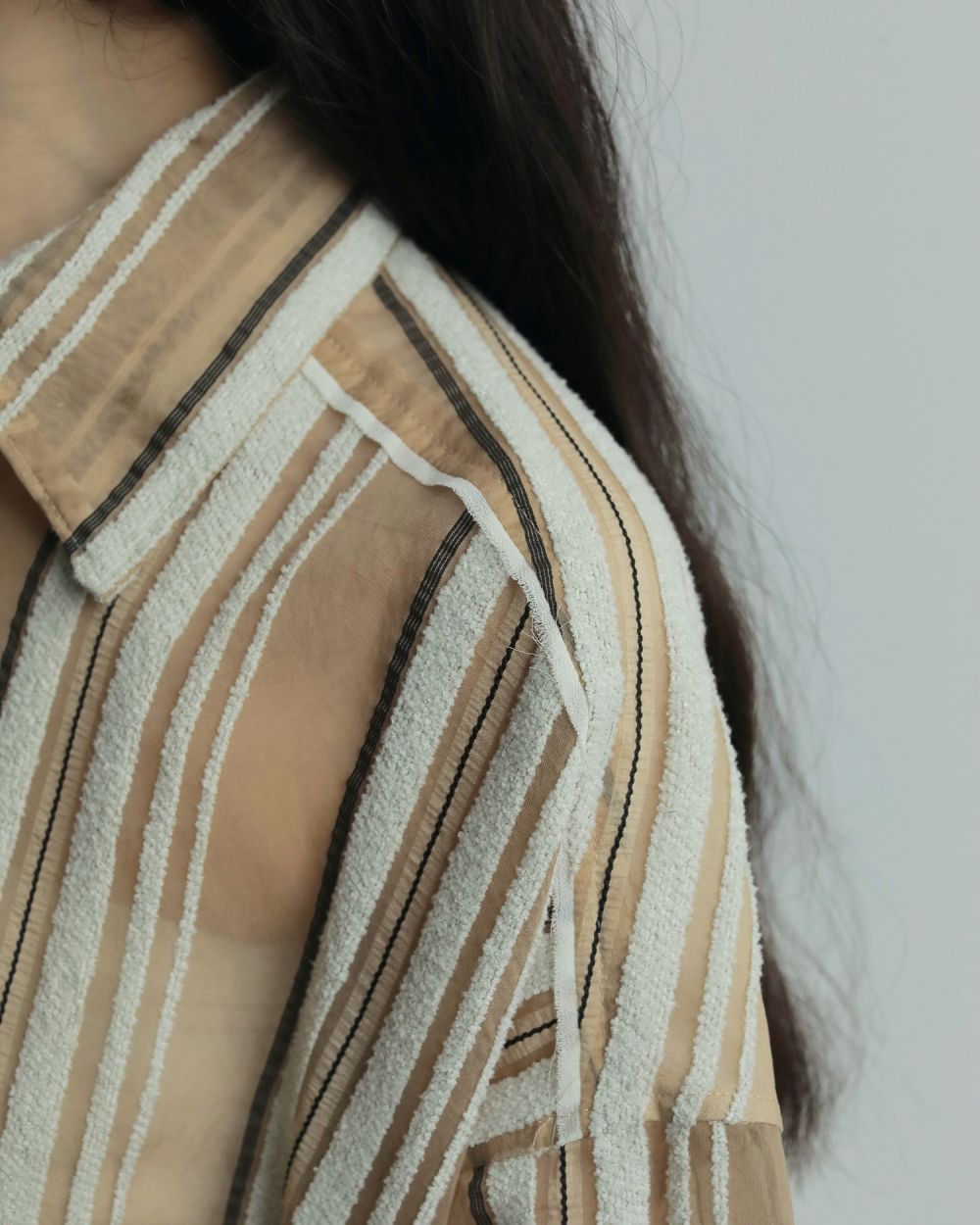 Sheer Stripe Shirts Sheer Stripe Shirts,シアー ストライプ シャツ,62520424,トップス,シャツ,ブラウス,ストライプ,柄,シアー,透け感,ànuke,アンヌーク,lifes,ライフズ,25aw