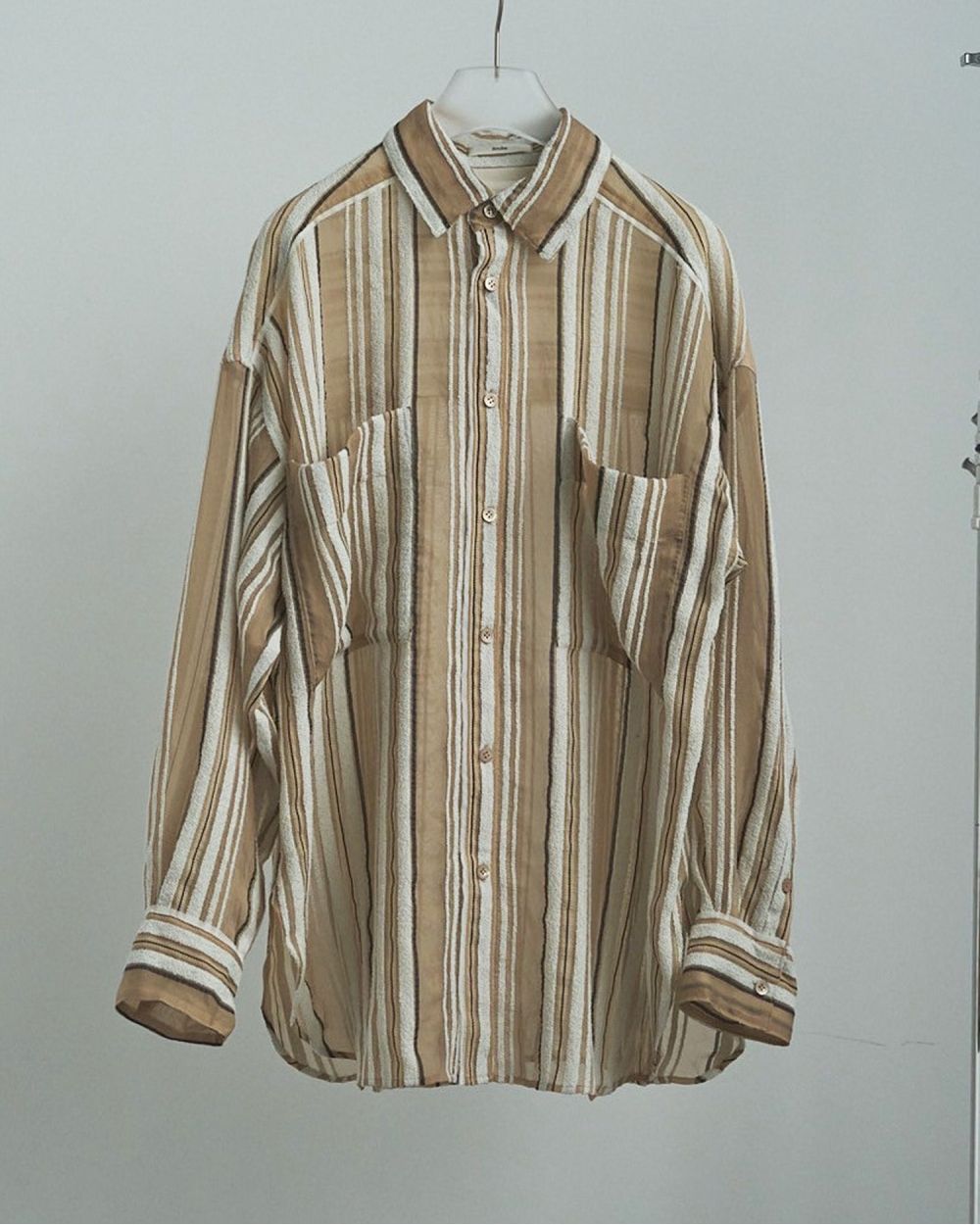 Sheer Stripe Shirts Sheer Stripe Shirts,シアー ストライプ シャツ,62520424,トップス,シャツ,ブラウス,ストライプ,柄,シアー,透け感,ànuke,アンヌーク,lifes,ライフズ,25aw