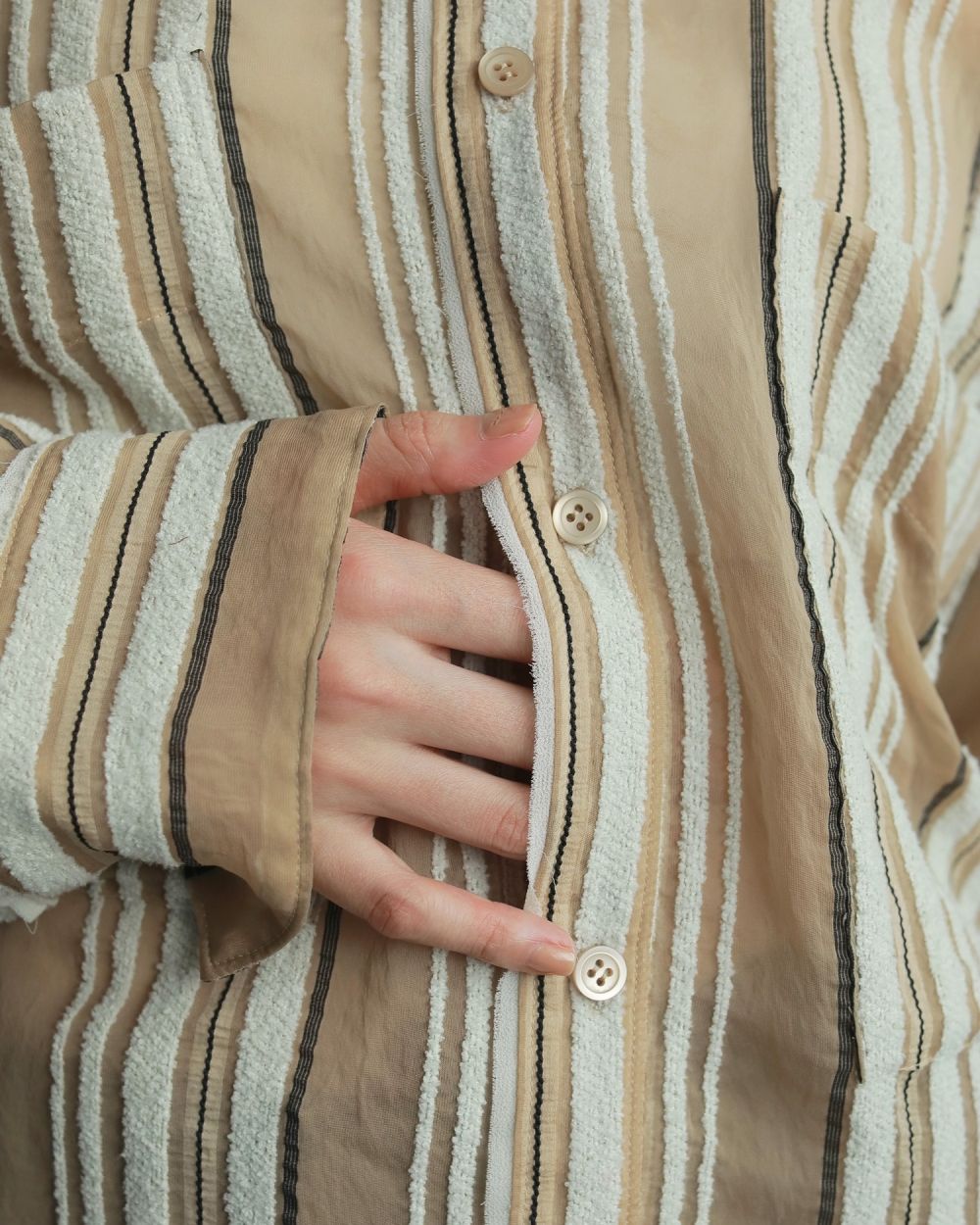 Sheer Stripe Shirts Sheer Stripe Shirts,シアー ストライプ シャツ,62520424,トップス,シャツ,ブラウス,ストライプ,柄,シアー,透け感,ànuke,アンヌーク,lifes,ライフズ,25aw